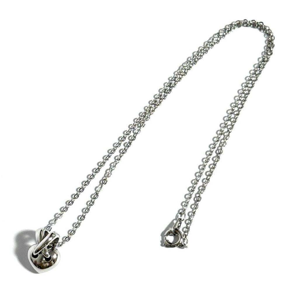 Heart Pendant Necklace Metal and 18K White Gold