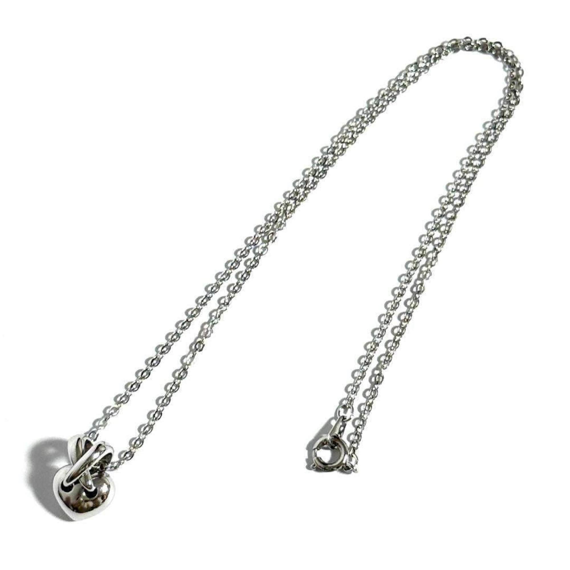 Heart Pendant Necklace Metal and 18K White Gold