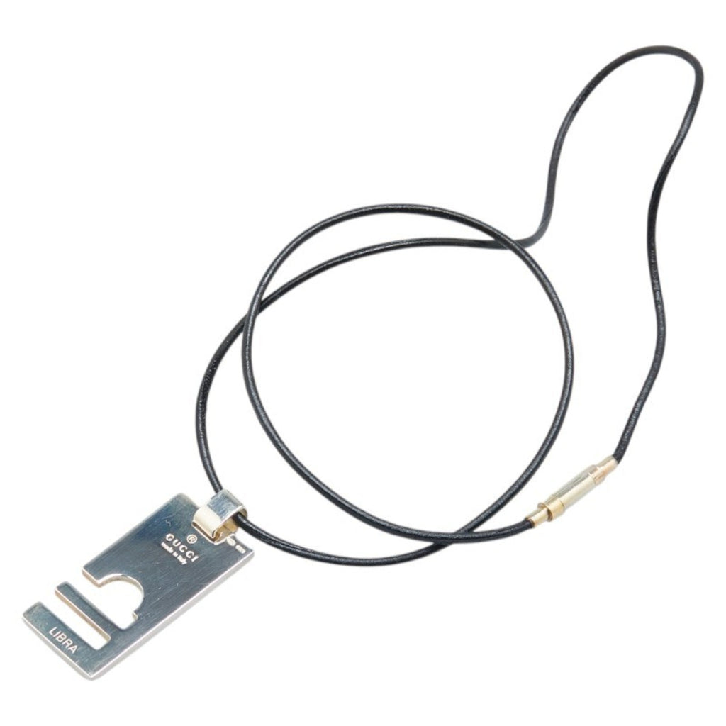 Libra Pendant Necklace Leather and Sterling Silver