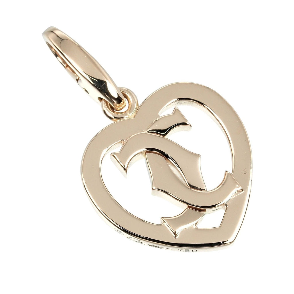2C Heart Pendant Necklace 18K Rose Gold