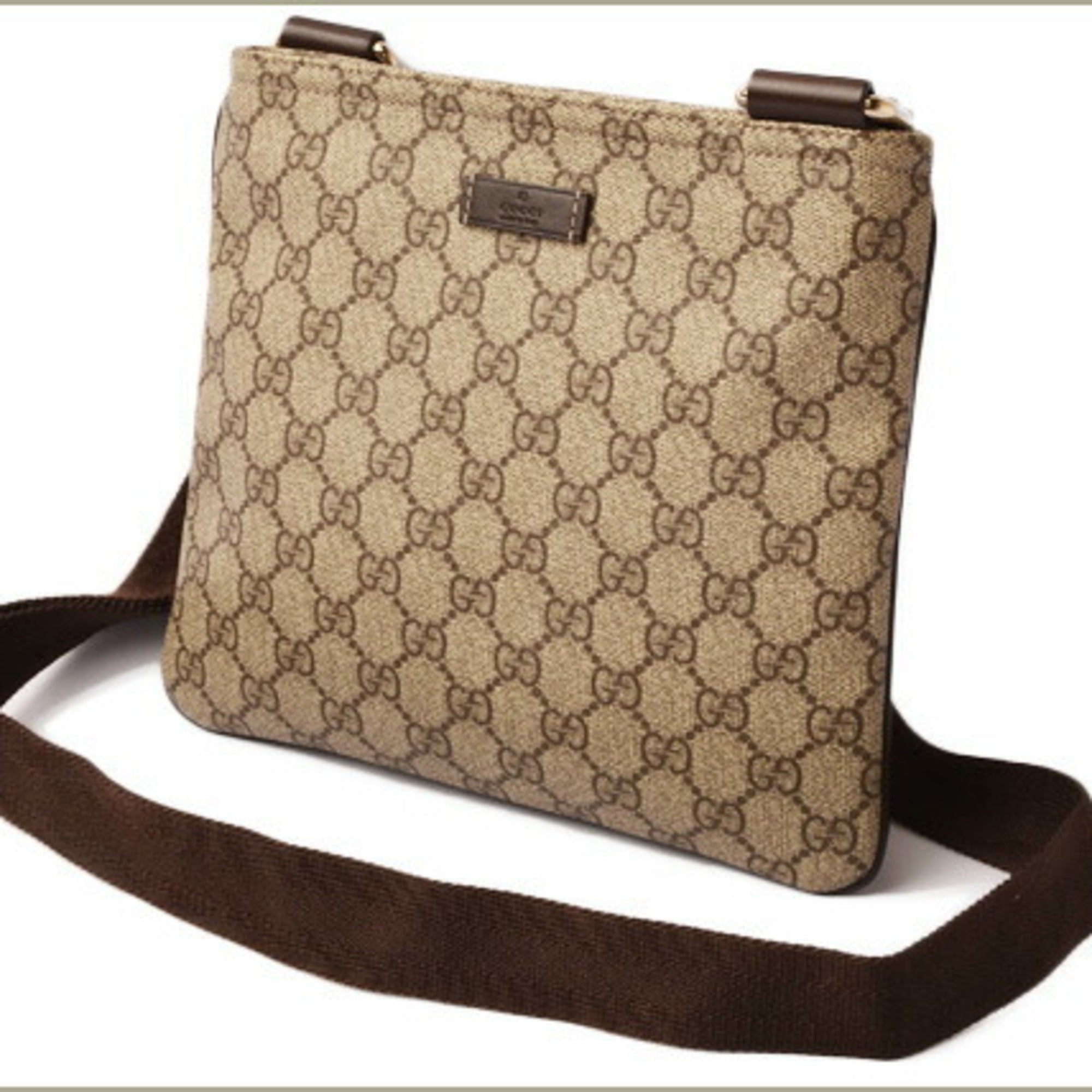 Front Zip Messenger GG Coated Canvas Medium