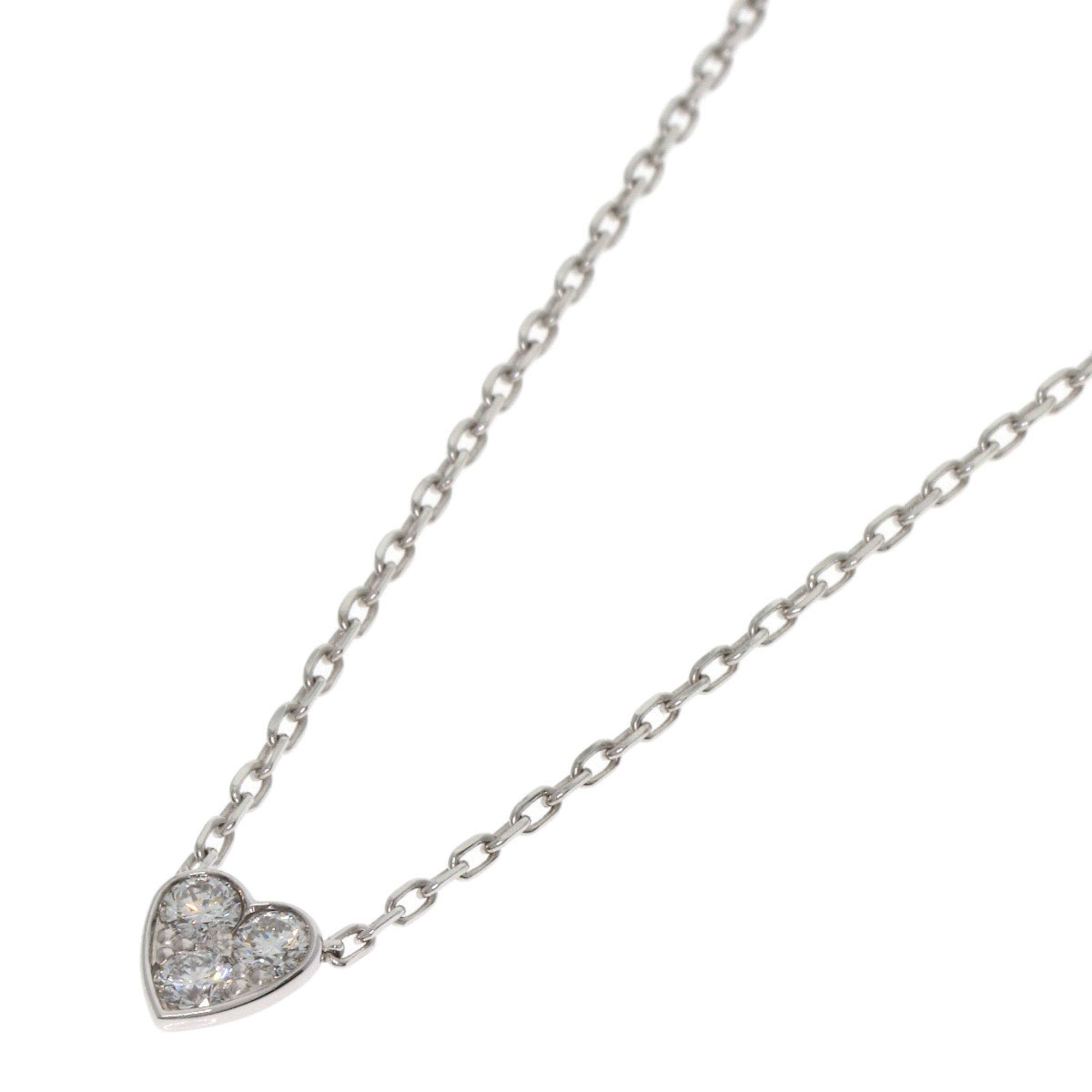 Mini Pendant Necklace 18K White Gold with Diamond