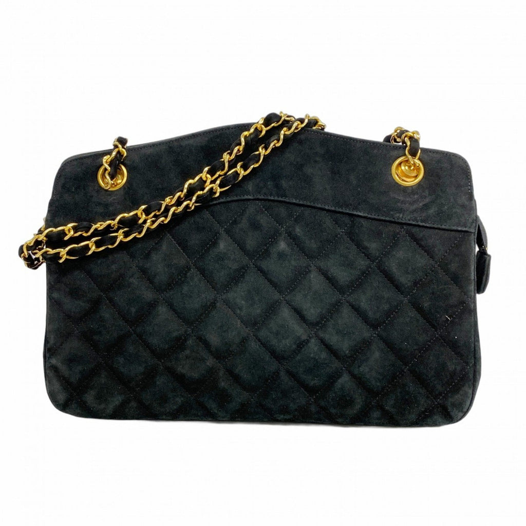 Vintage Front Pocket Camera Bag Quilted Suede Medium