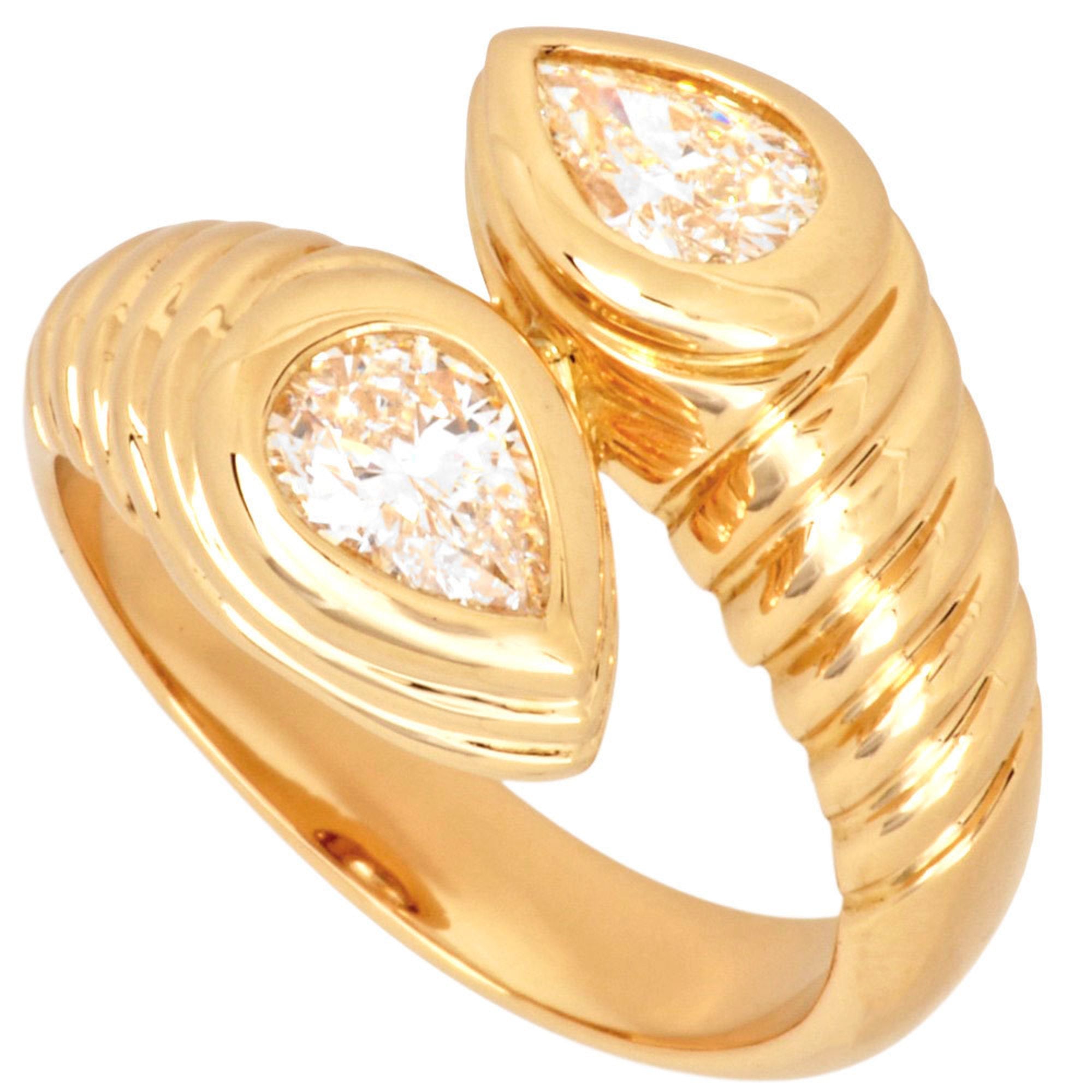 Doppio Bachelarto Ring 18K Yellow Gold With Diamond
