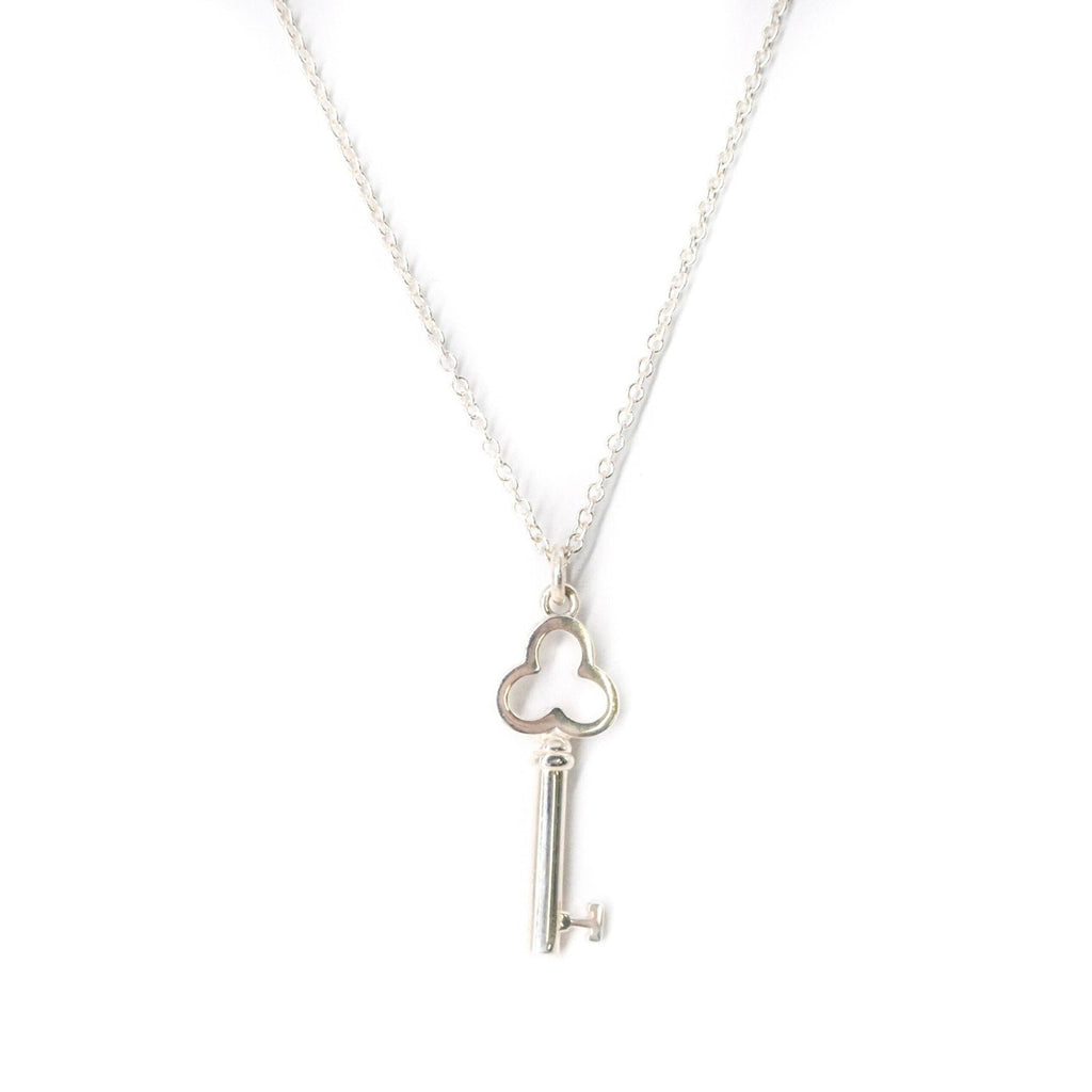 Trefoil Key Pendant Necklace Sterling Silver