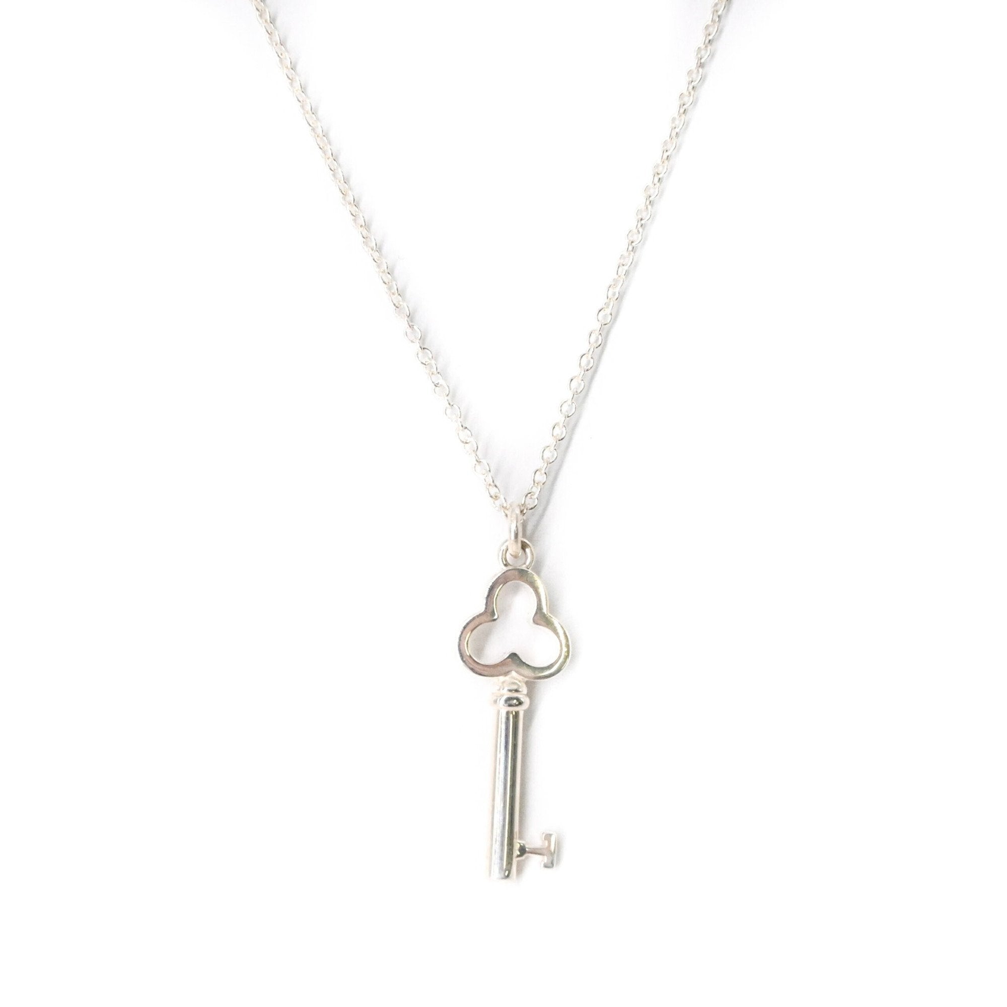 Trefoil Key Pendant Necklace Sterling Silver