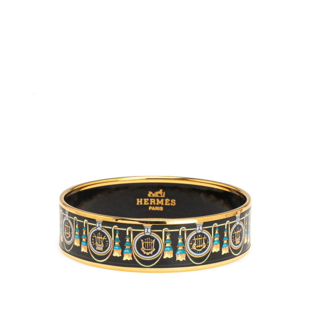 Bangle Cloisonné and Enamel Black and Gold Bracelet