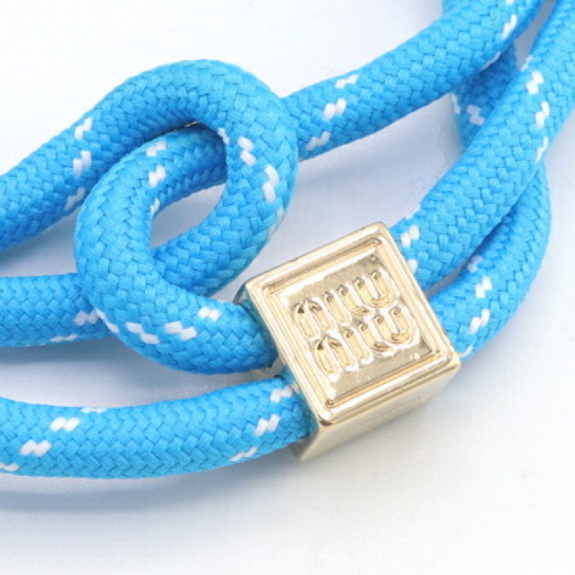 Bracelet Cord and Metal Blue