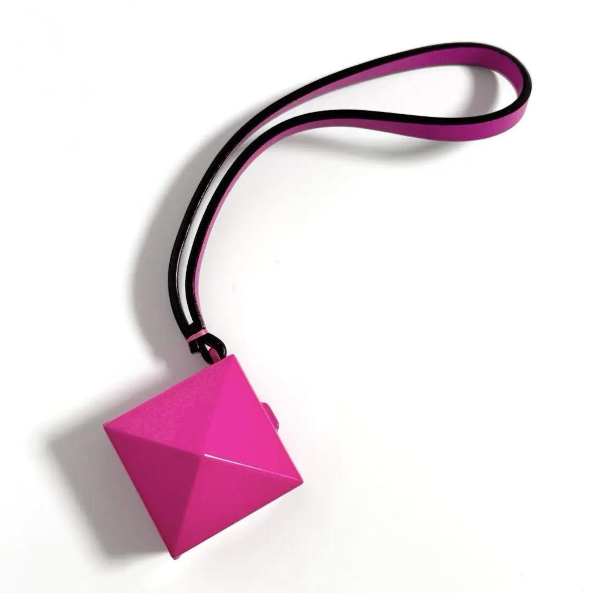 Charm Leather and Metal Rock Studs Mirror Handbag Charm