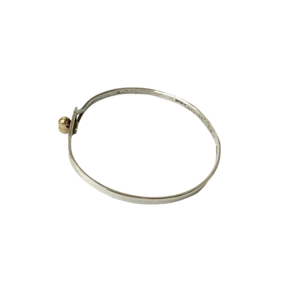 Hook Eye Double Heart Bracelet 18K Yellow Gold and Sterling Silver