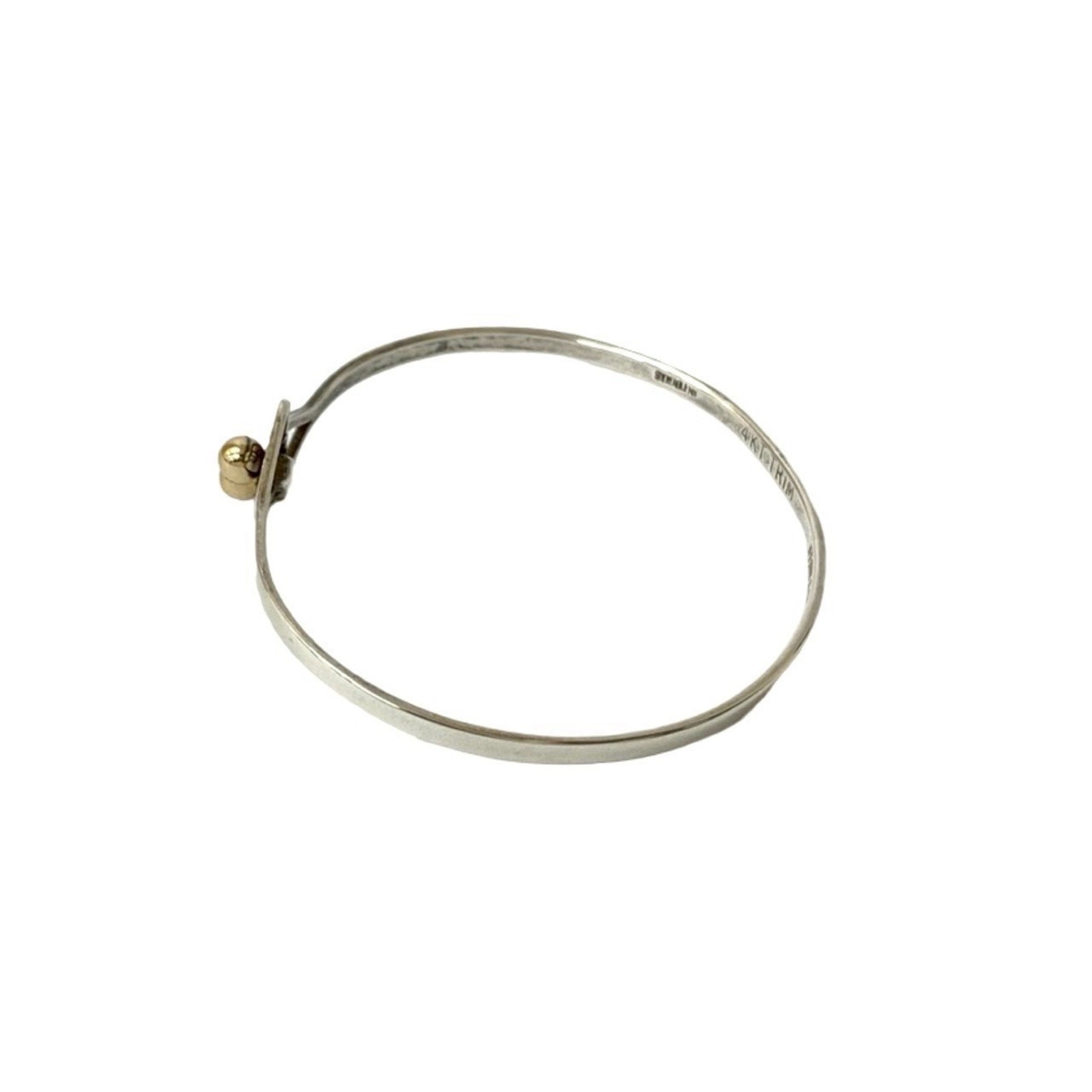Hook Eye Double Heart Bracelet 18K Yellow Gold and Sterling Silver