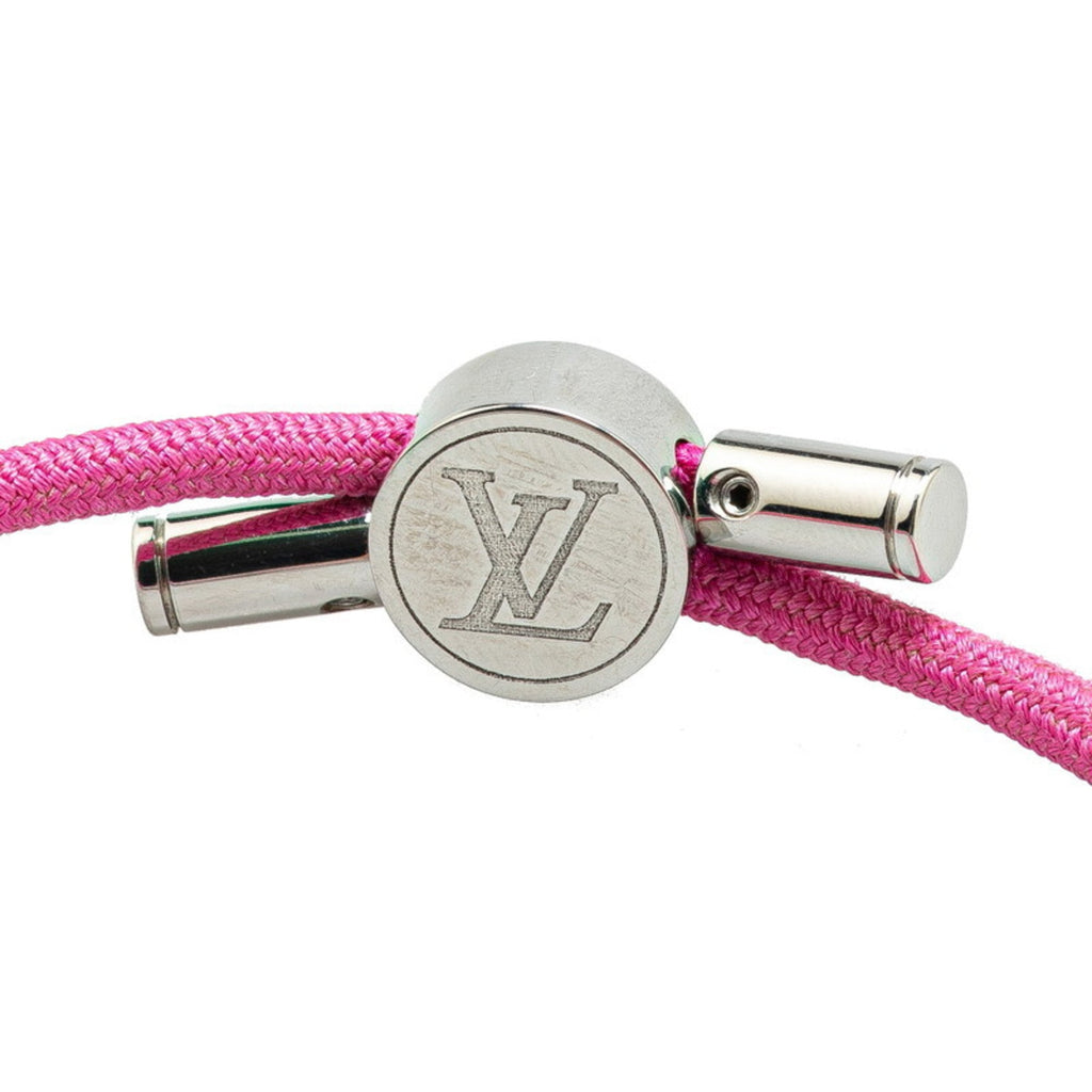 Bracelet Canvas and Metal Pink Gold and Silver