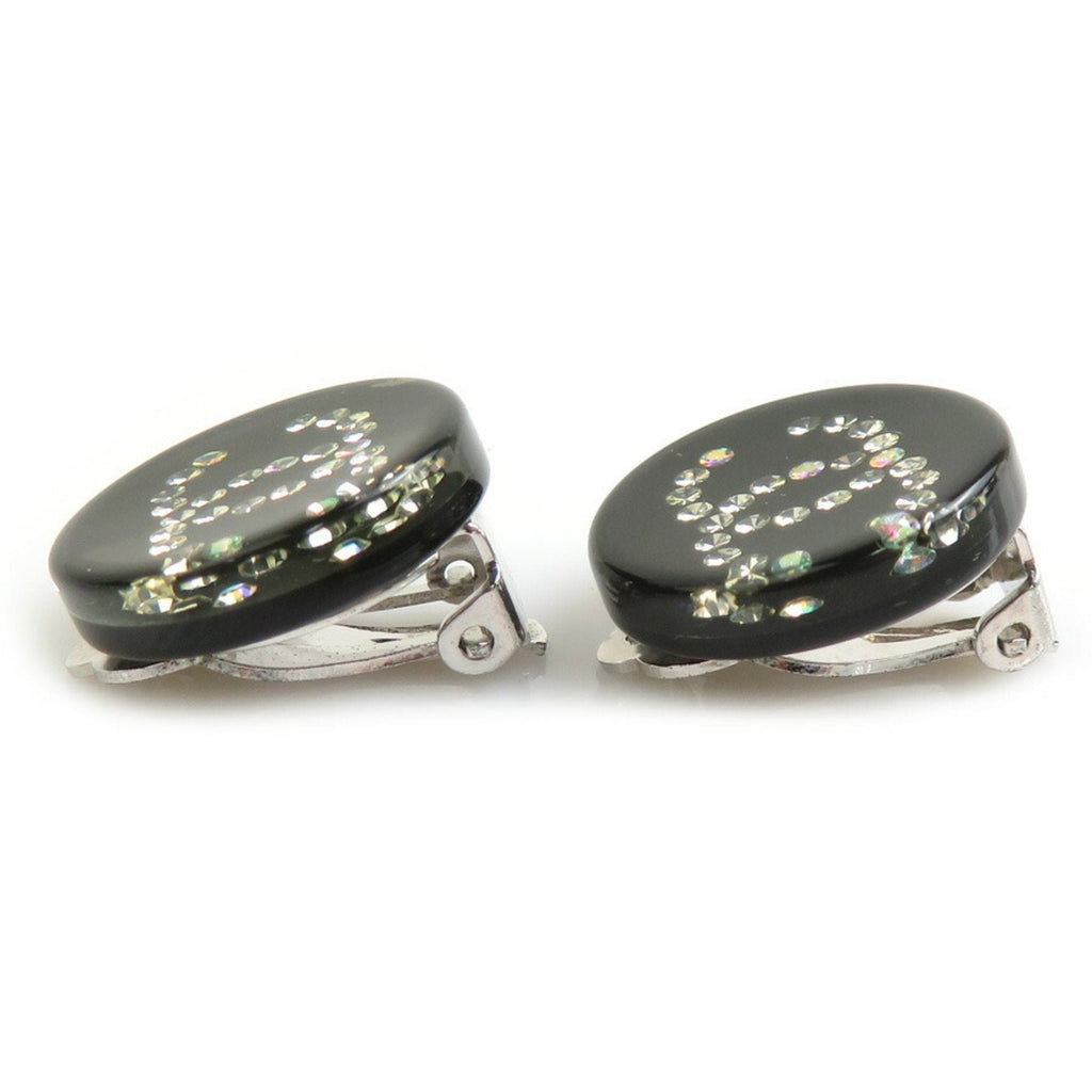 CC Logo Clip-On Earrings Silver-Tone Metal
