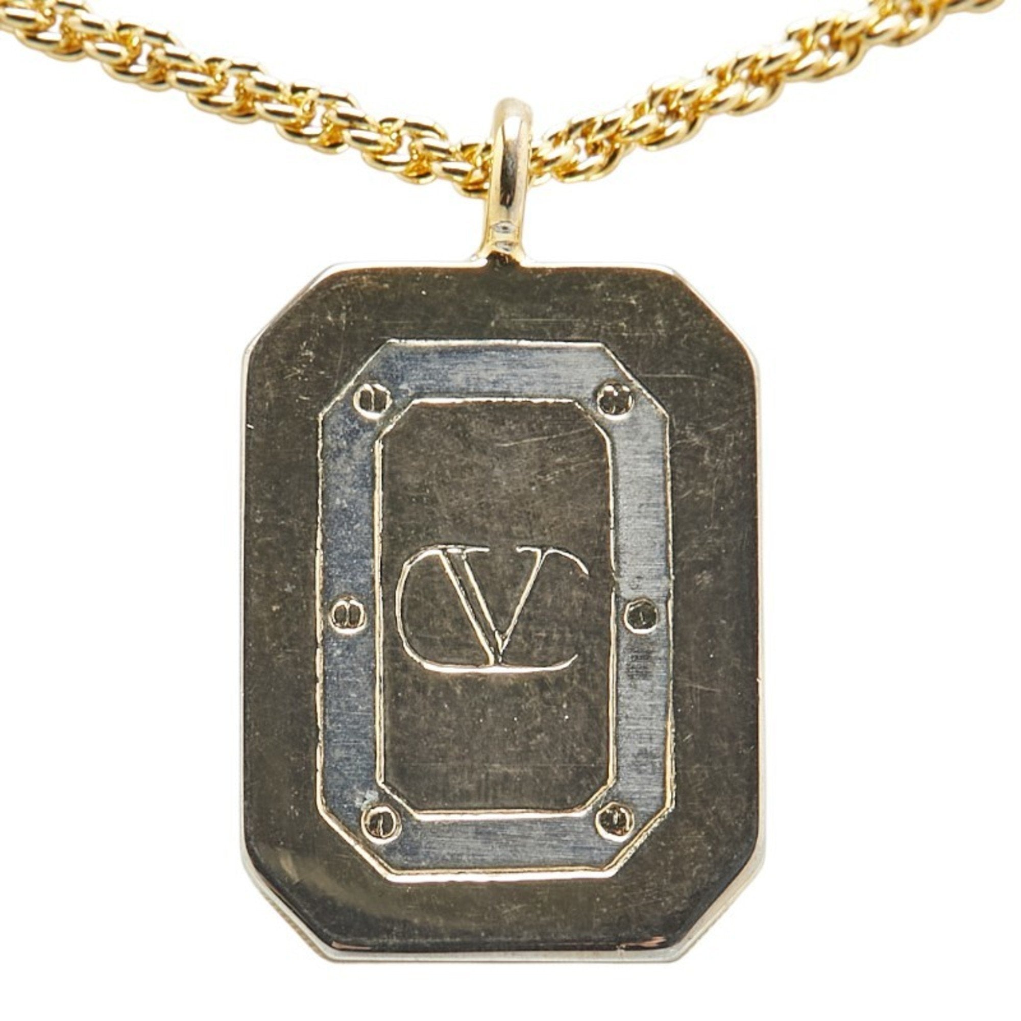 V Pendant Necklace Gold