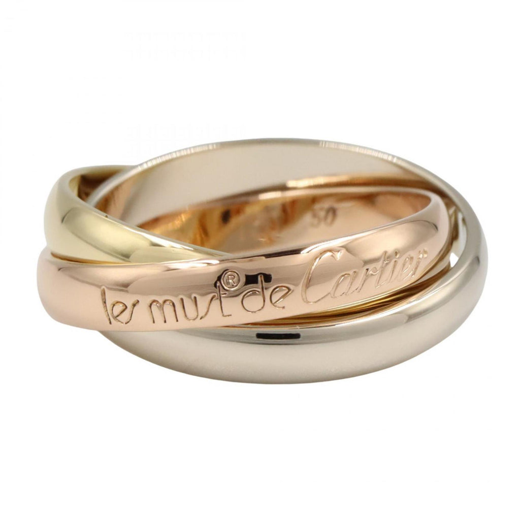 Vendome Louis Cartier Band Ring 18K Tricolor Gold