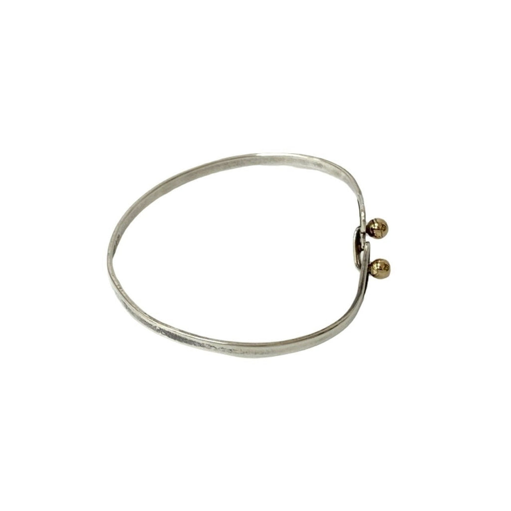 Hook Eye Double Heart Bracelet 18K Yellow Gold and Sterling Silver