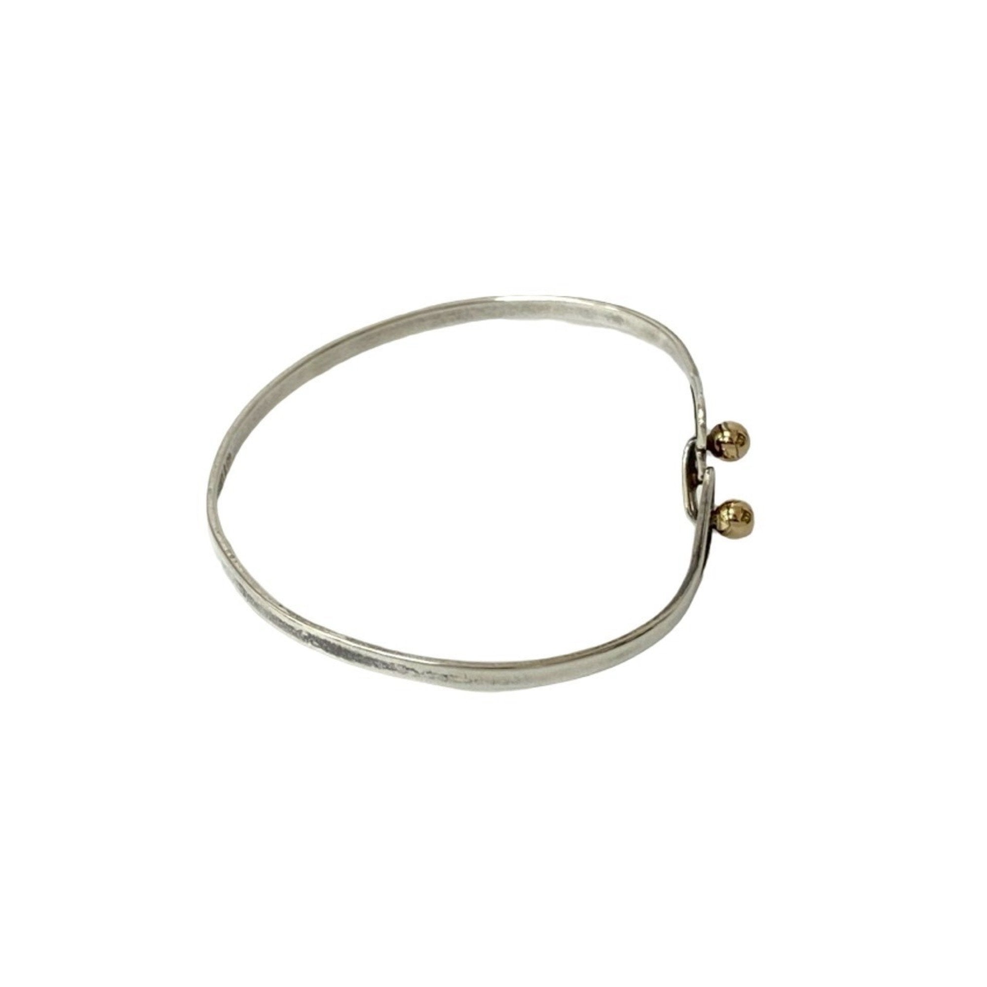 Hook Eye Double Heart Bracelet 18K Yellow Gold and Sterling Silver