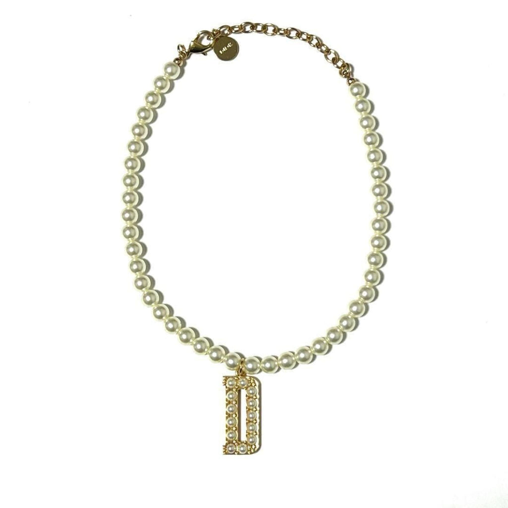 Pendant Necklace Metal with Faux Pearl