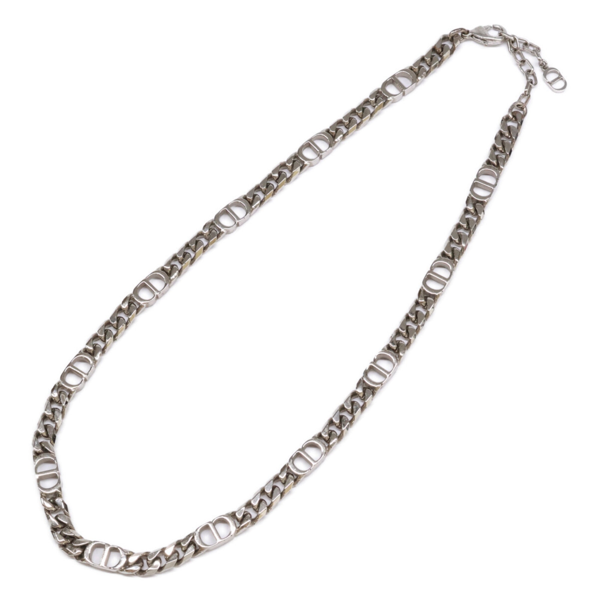 CD Icon Chain Link Pendant Necklace Brass Silver