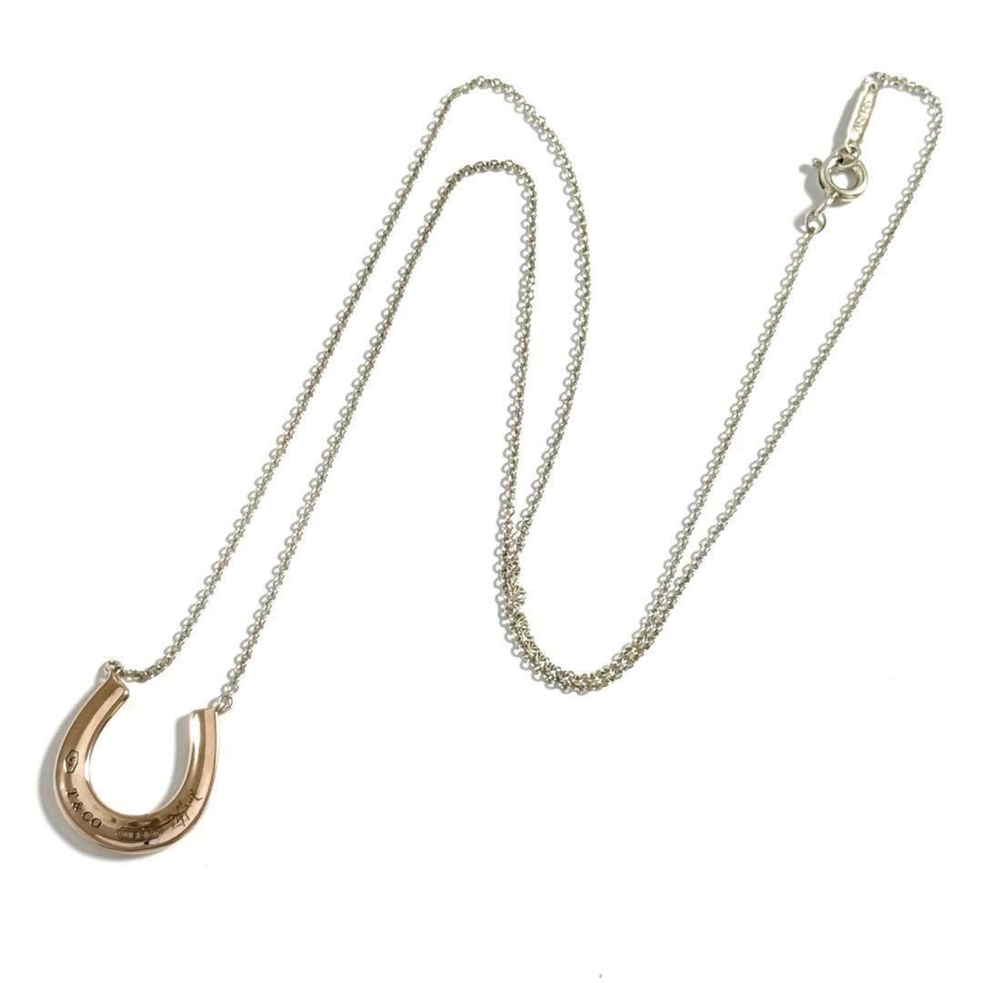 Horseshoe Pendant Necklace Metal and Sterling Silver