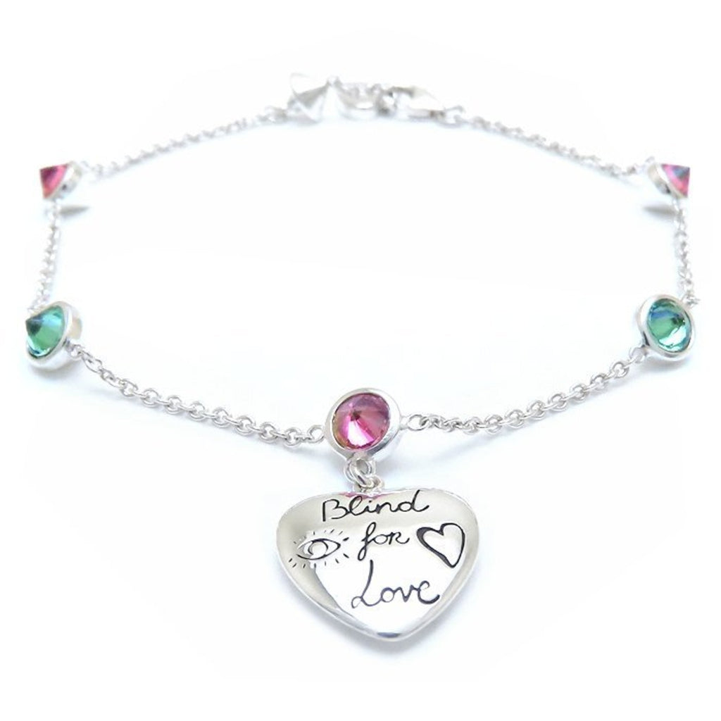 Blind For Love Bracelet Sterling Silver With Cubic Zirconia
