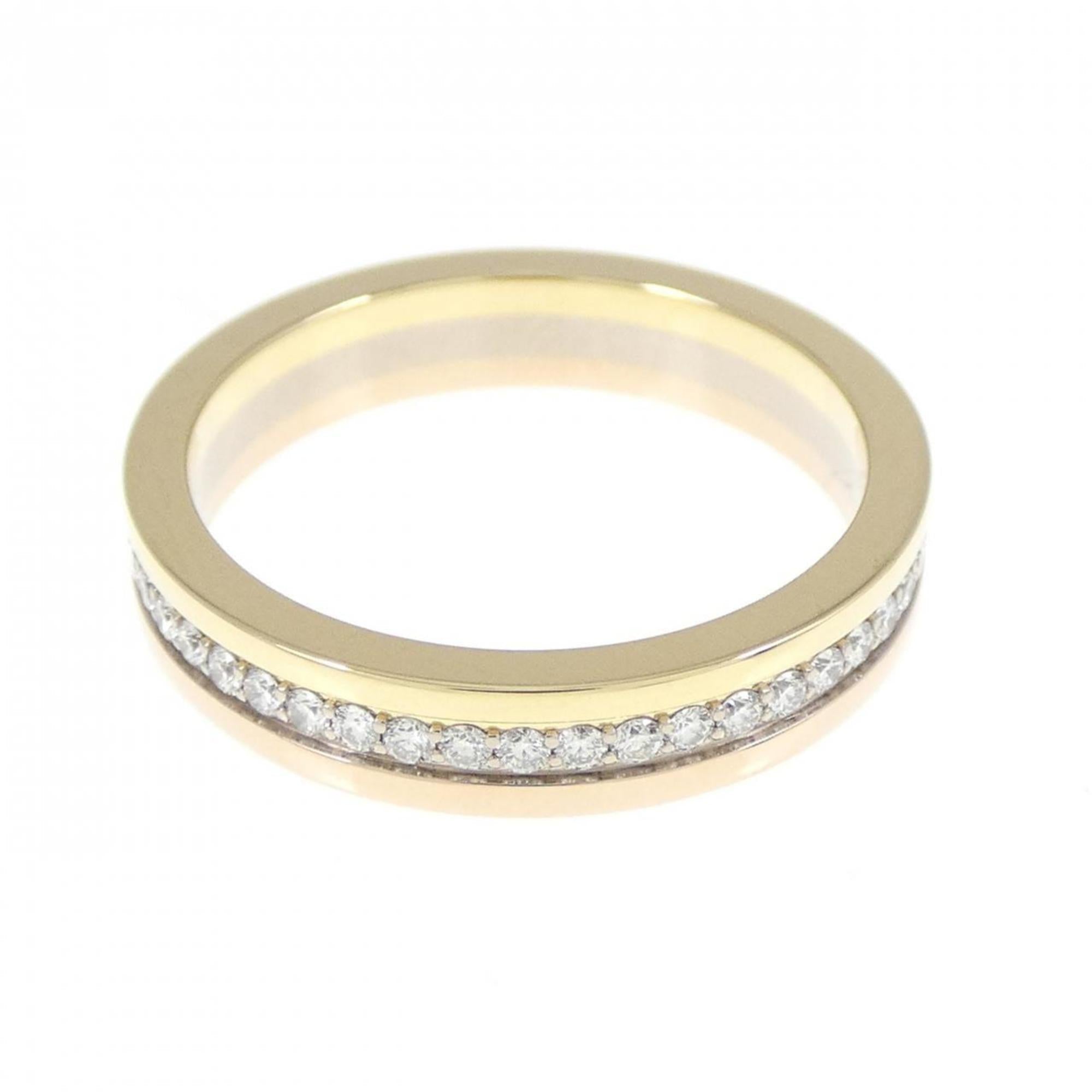 Vendome Louis Cartier Band Ring 18K Tricolor Gold