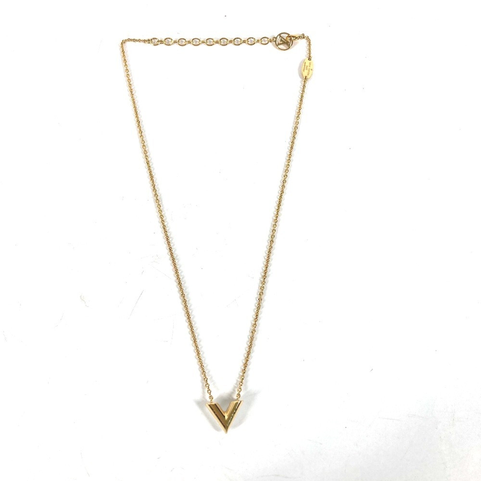 Essential V Pearl Pendant Necklace Gold Metal