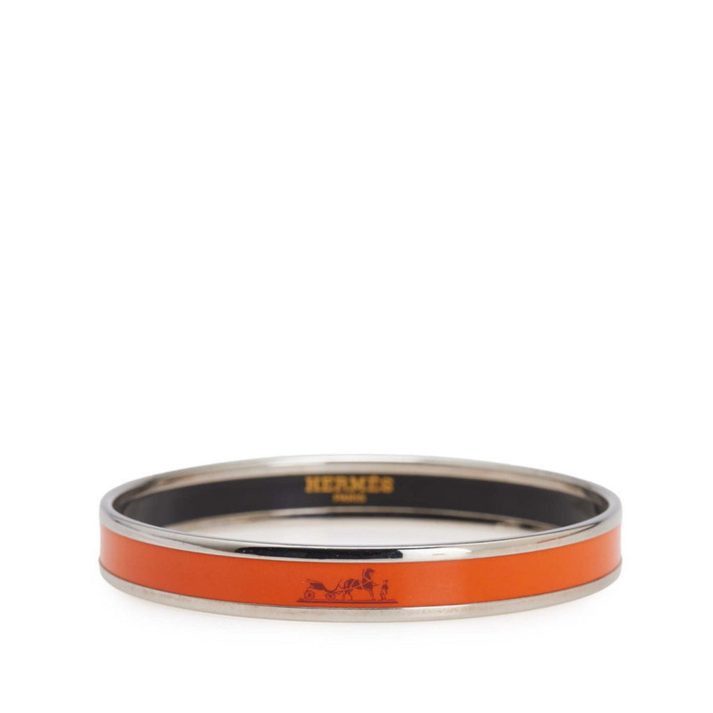 Cloisonné and Enamel Bracelet Orange and Silver