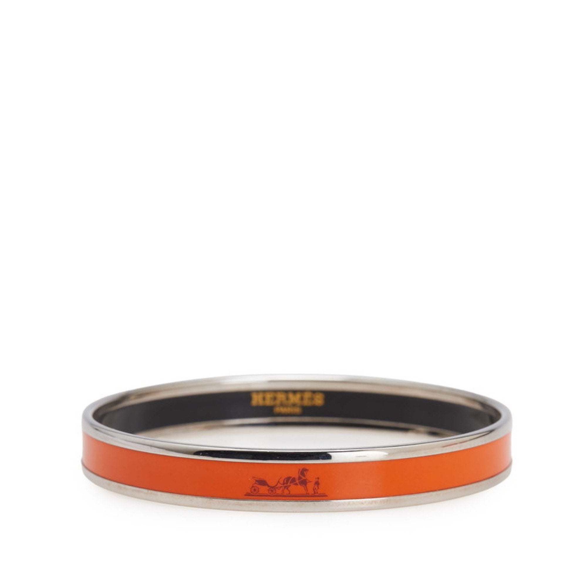 Cloisonné and Enamel Bracelet Orange and Silver