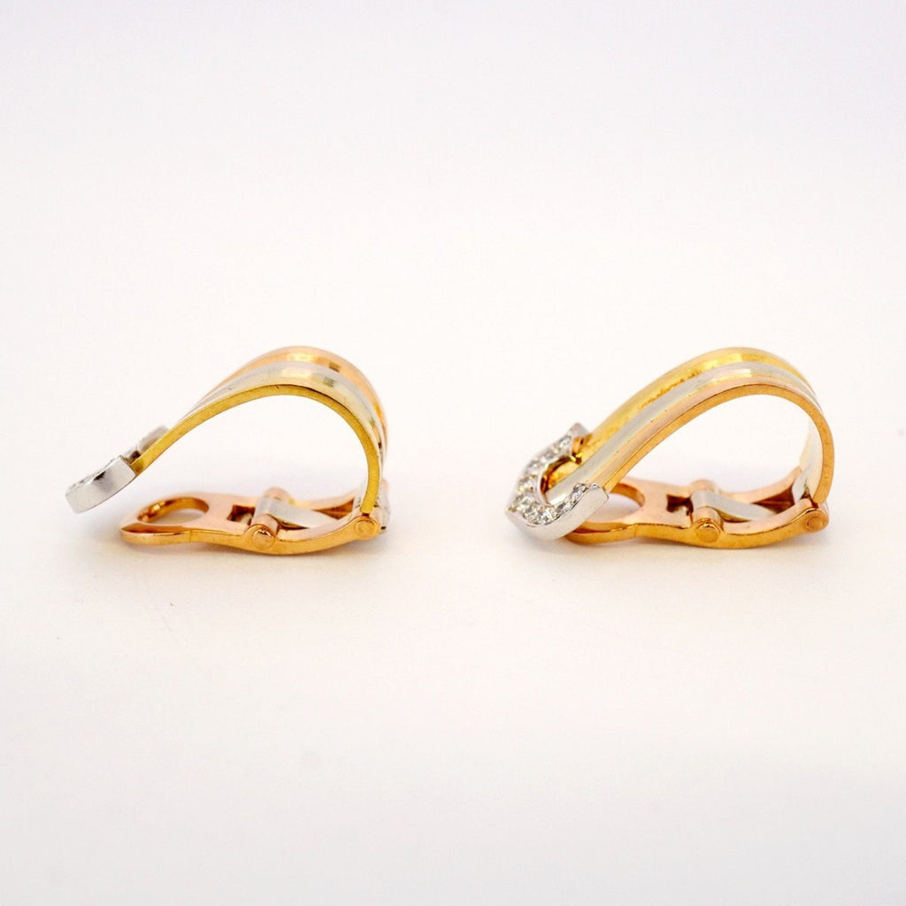 Earrings 18K Tricolor Gold