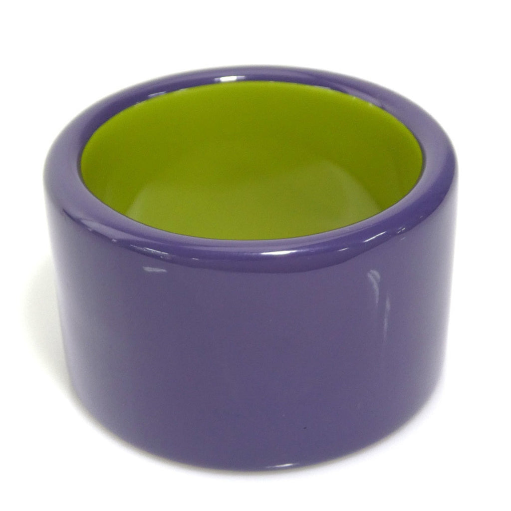Bangle Bracelet Lacquer and Wood Green Purple Yellow