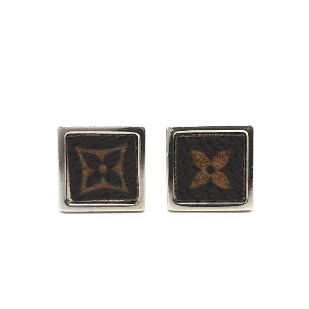 Monogram Square Cufflinks Metal Brown Bracelet