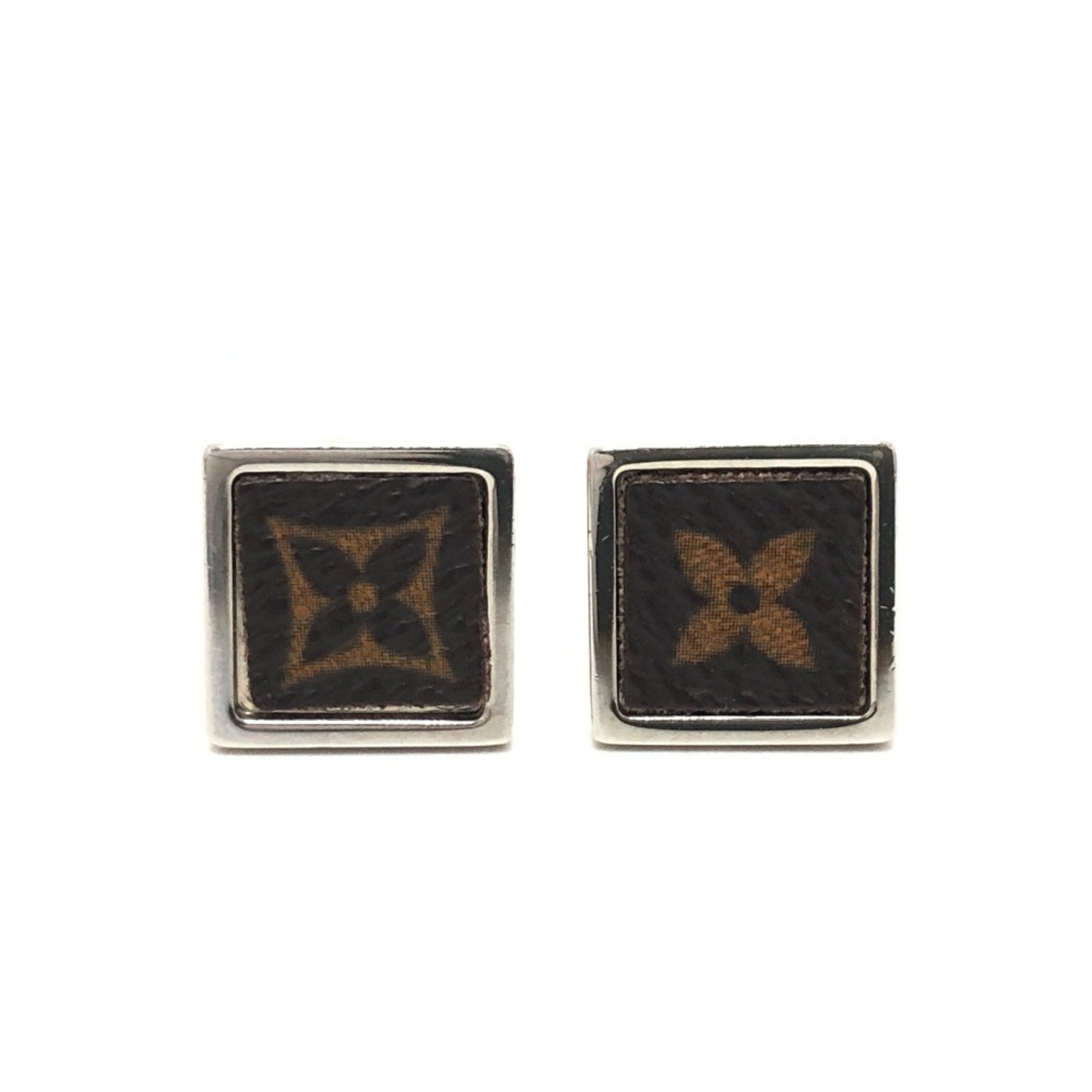Monogram Square Cufflinks Metal Brown Bracelet