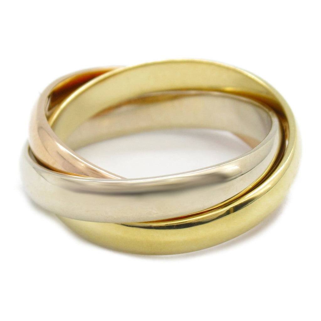 Vendome Louis Cartier Band Ring 18K Tricolor Gold