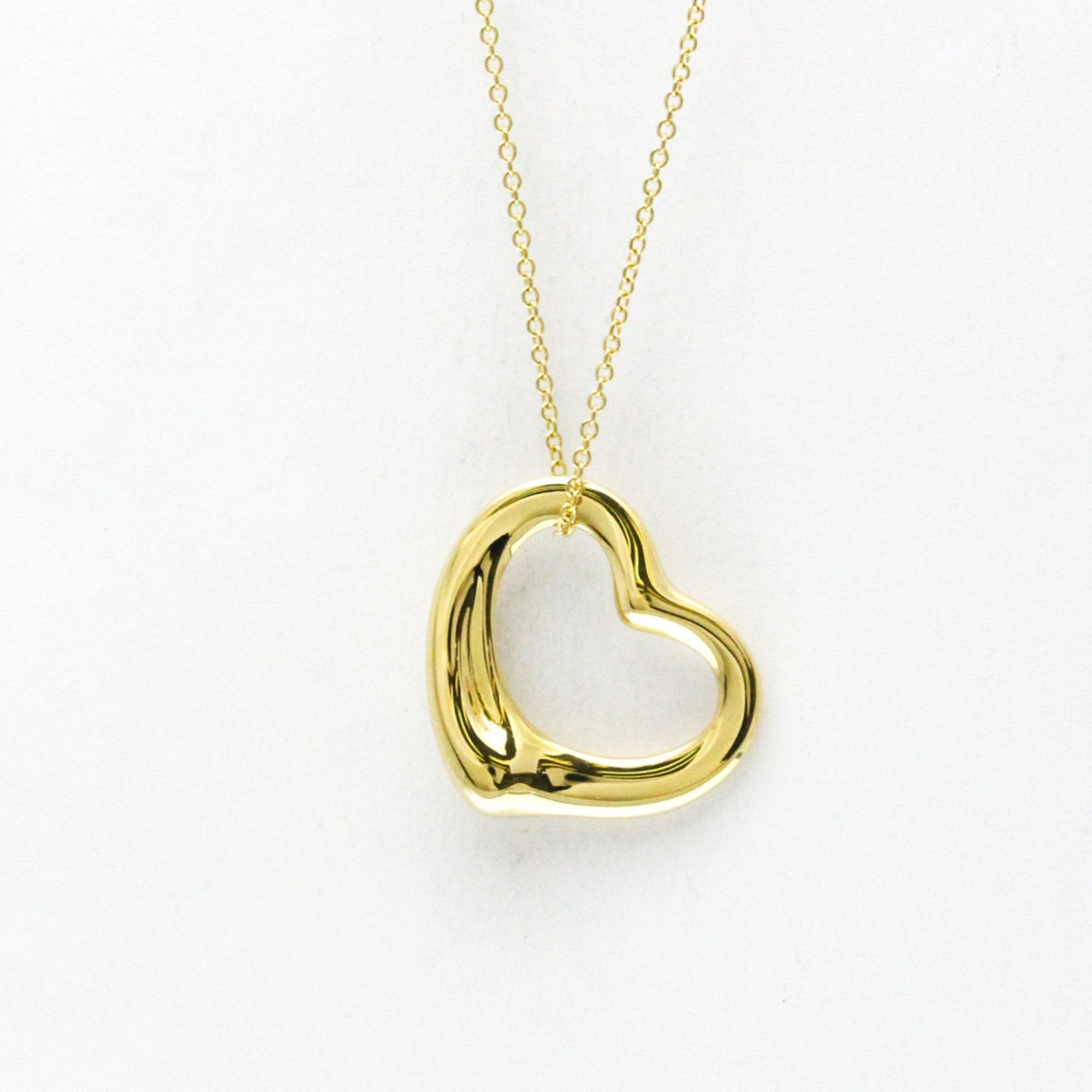 Open Heart Pendant Necklace 18K Yellow Gold 21.5mm