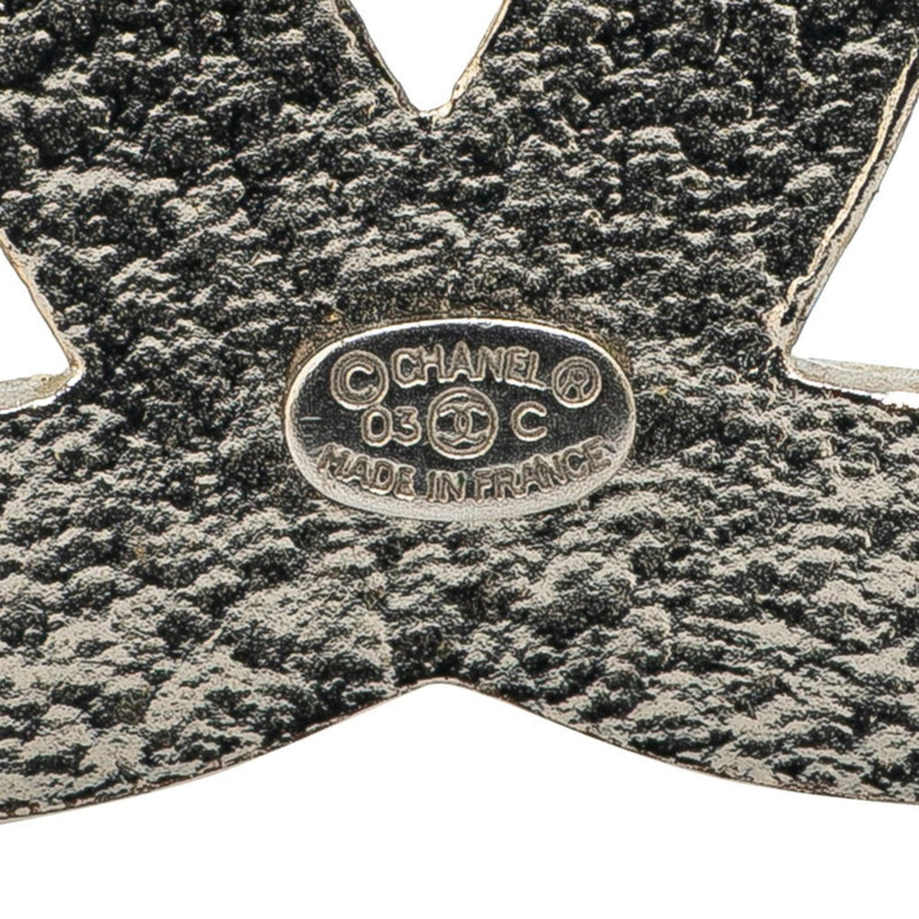CC Logo Brooch Silver-Tone Metal