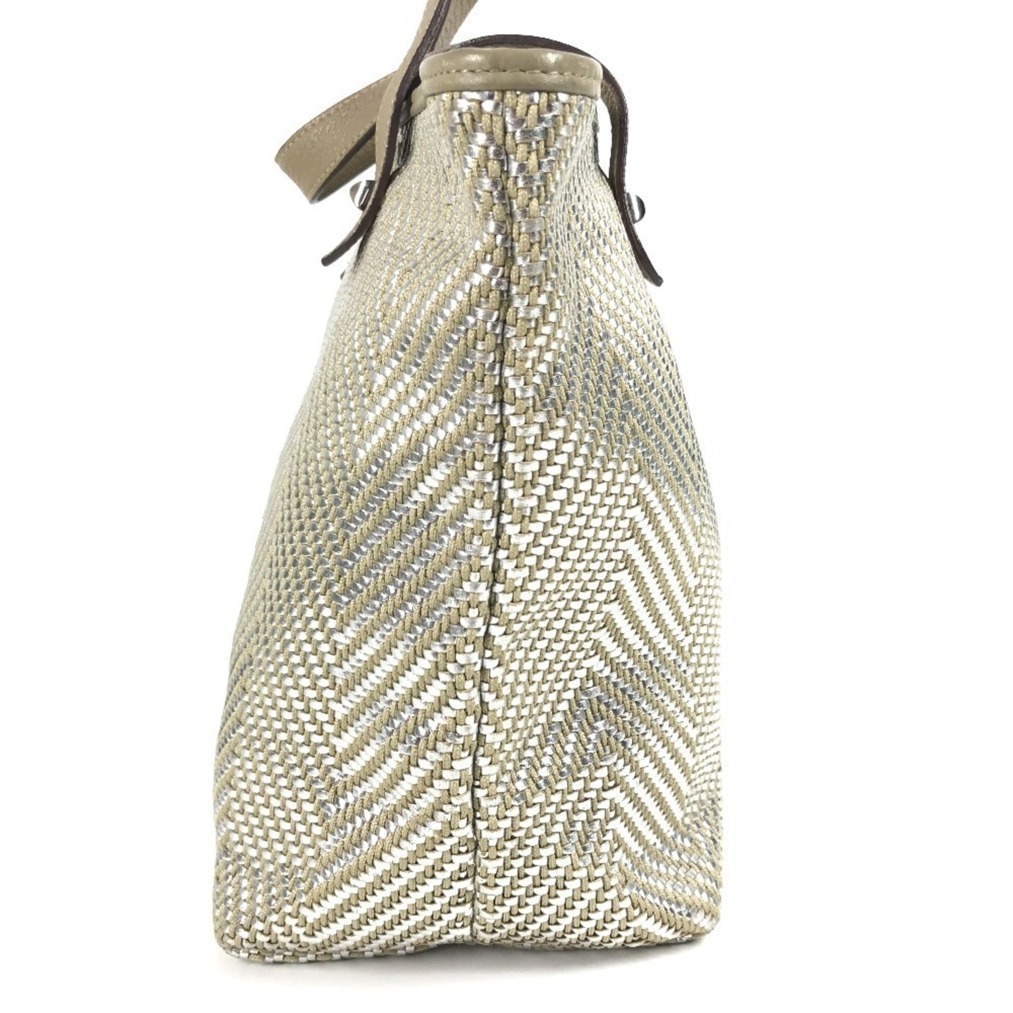 Chennai Tote Woven Leather and Canvas MM