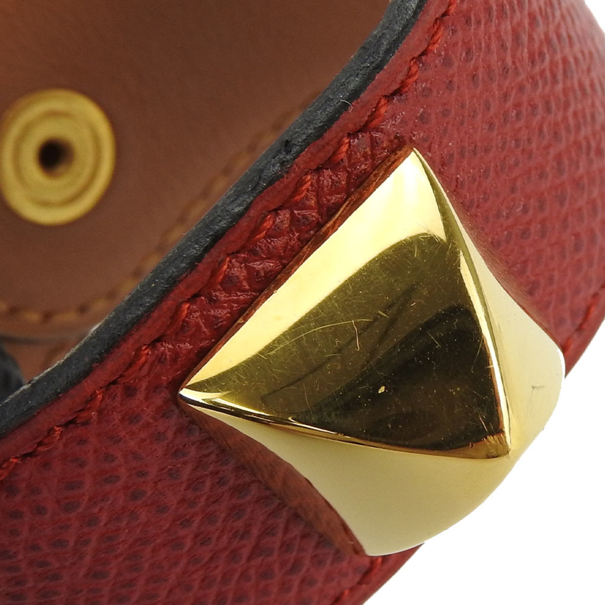 Medor Bracelet Epsom Leather and Metal Red