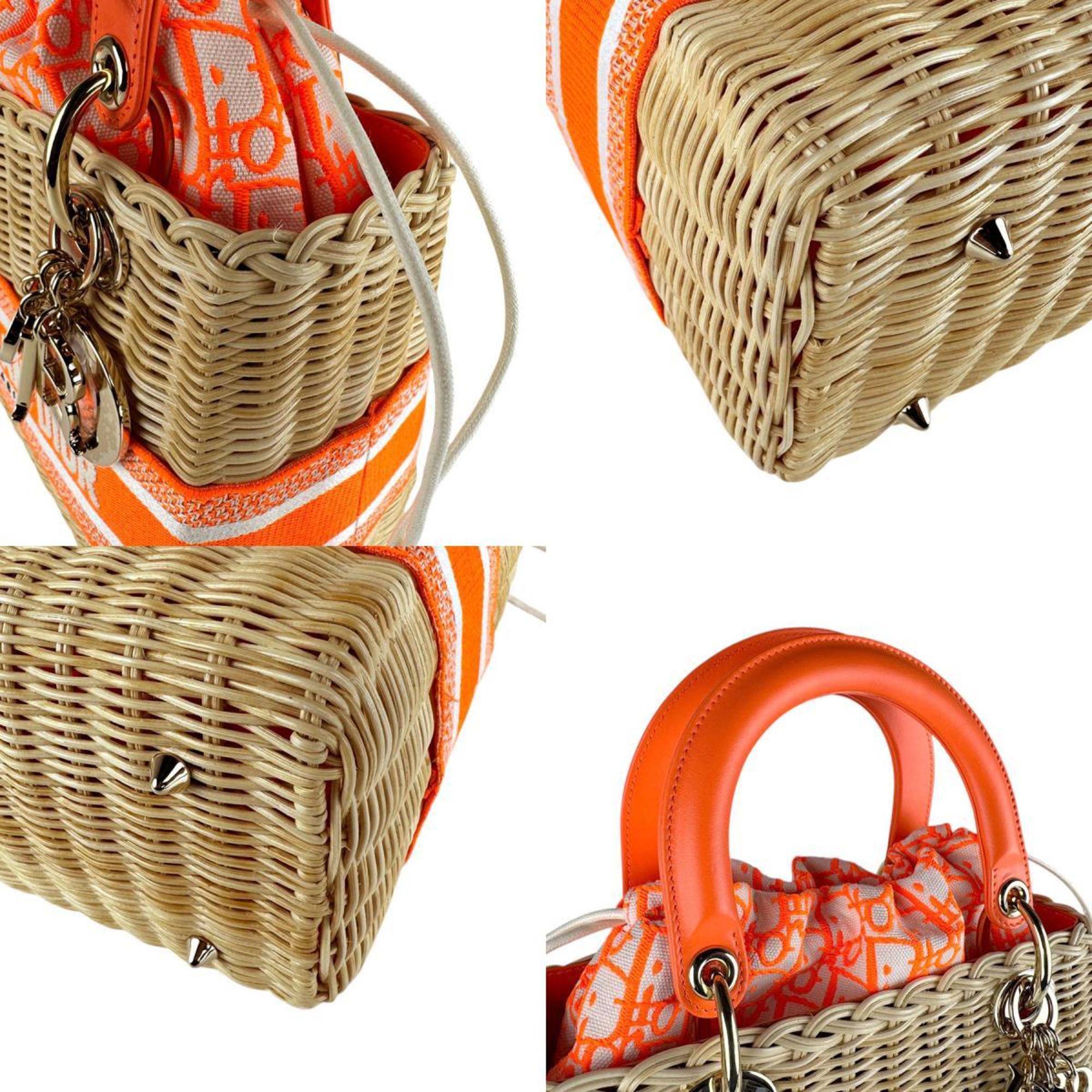 Lady Dior Bag Wicker and Oblique Canvas Medium