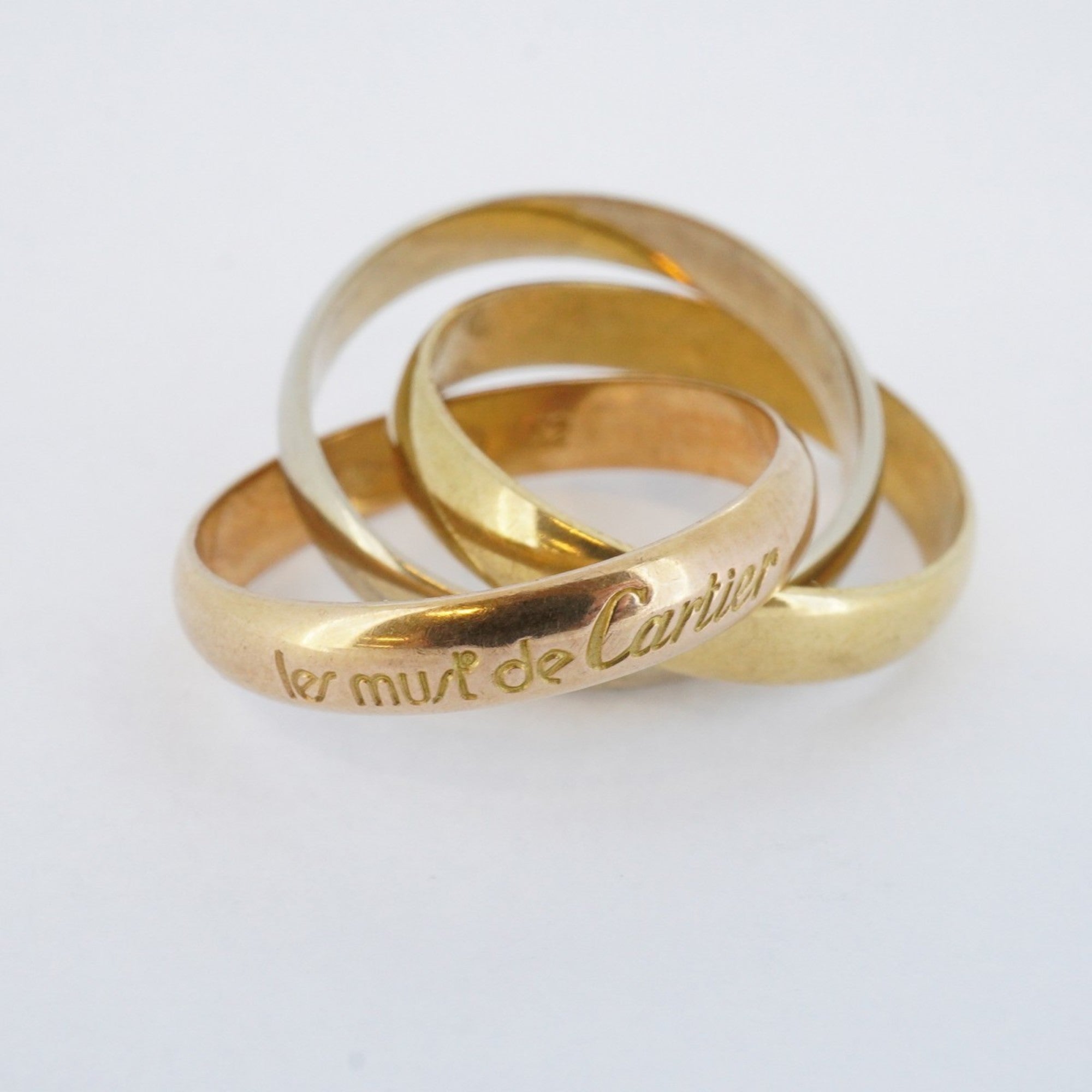 Vendome Louis Cartier Band Ring 18K Tricolor Gold
