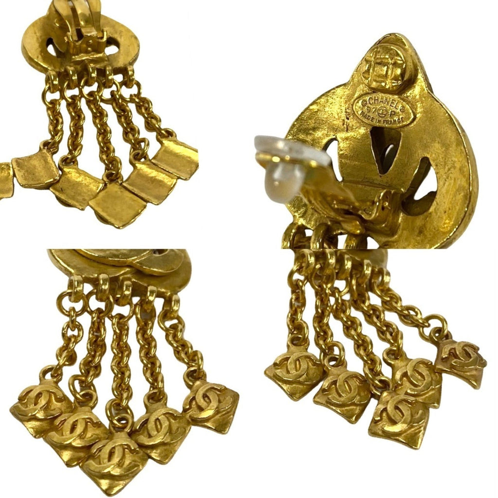 CC Logo Earrings Metal Gold-Tone Metal