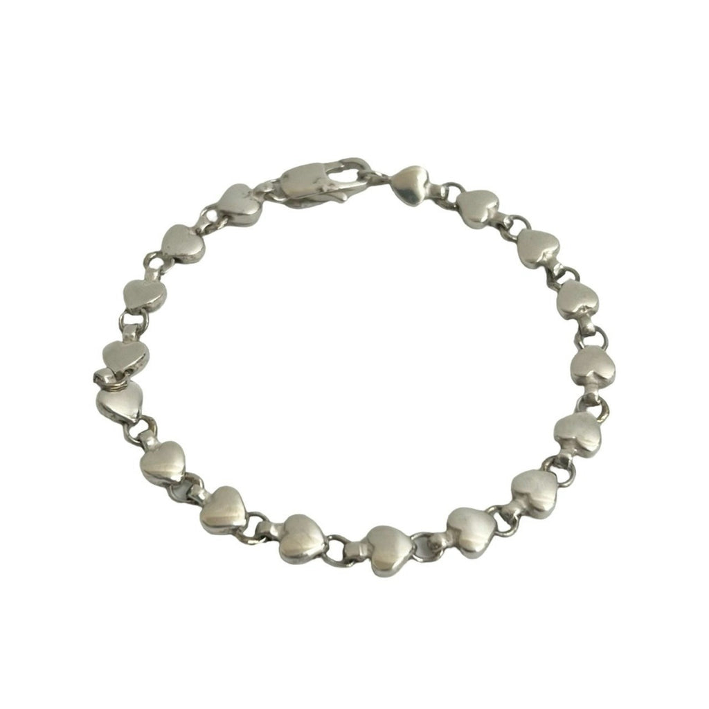 Puff Heart Bracelet Sterling Silver