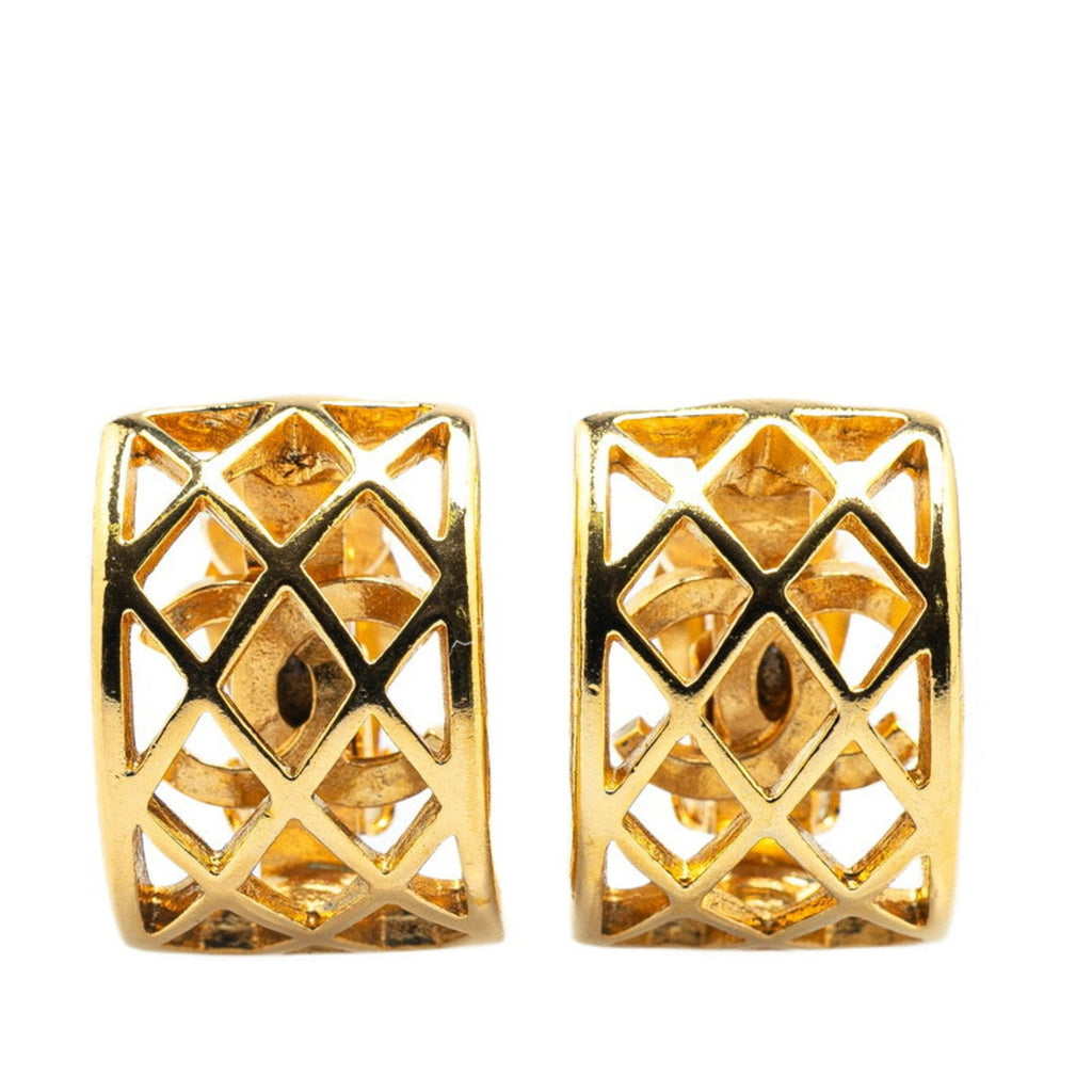 CC Logo Clip-On Earrings Metal Gold-Tone Metal