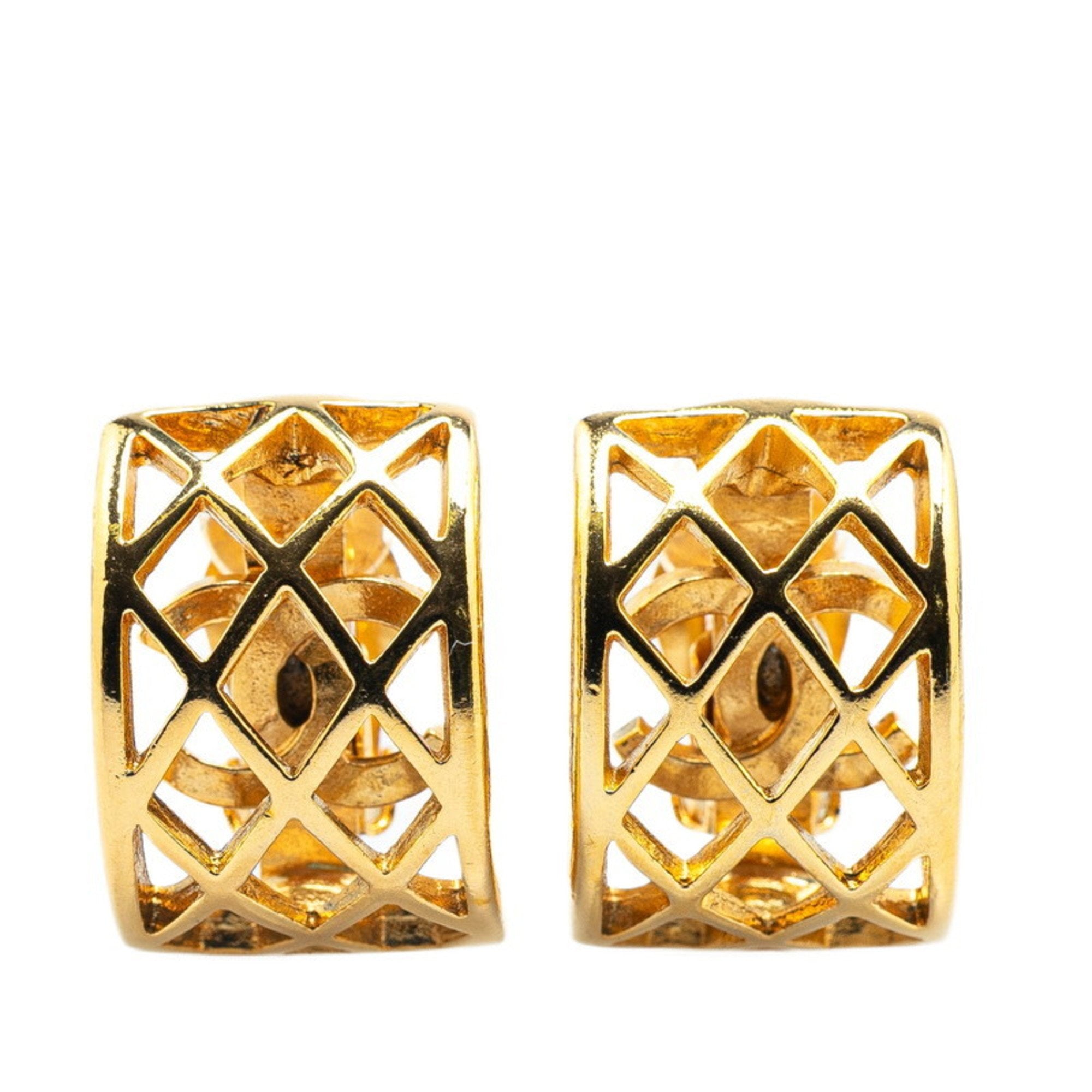 CC Logo Clip-On Earrings Metal Gold-Tone Metal