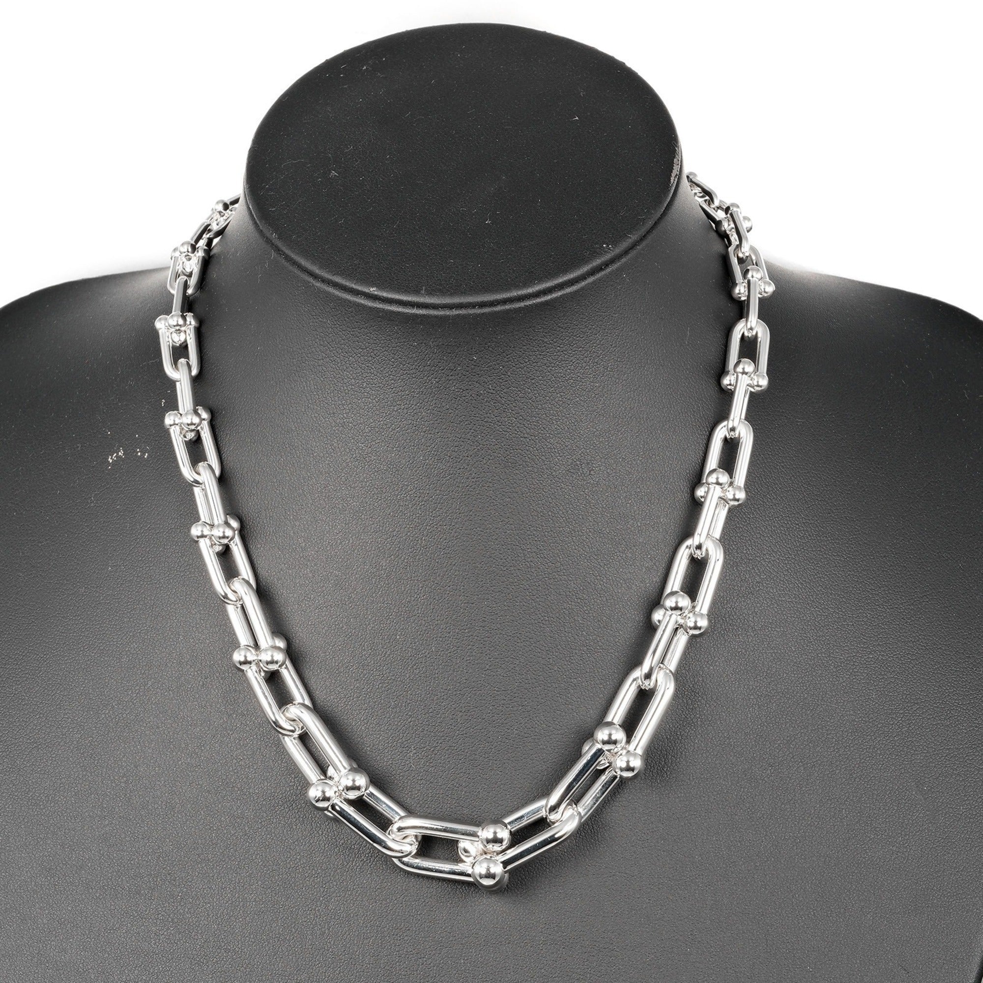Hardware Graduated Link Pendant Necklace Sterling Silver