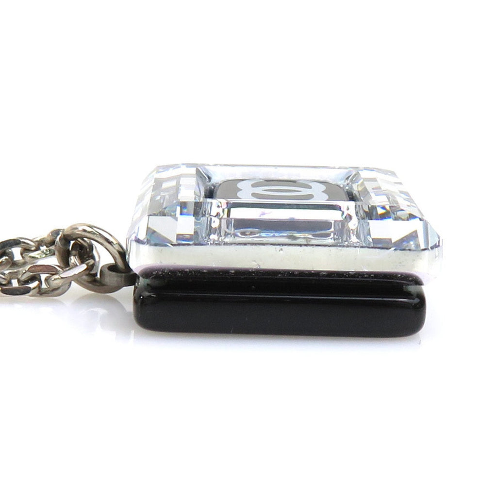 CC Logo Pendant Necklace Silver-Tone Metal