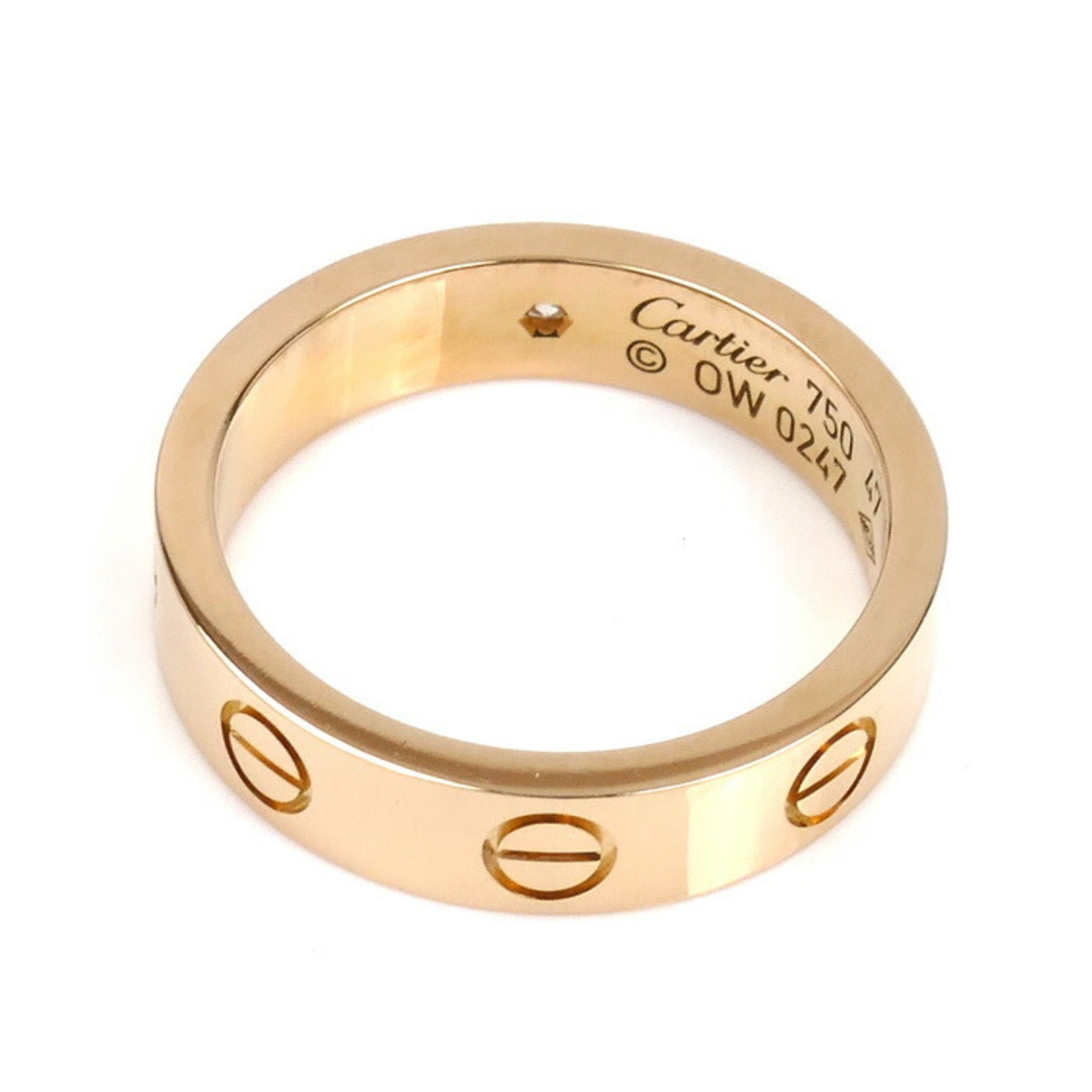 Love Ring 18K Rose Gold Mini with Diamond