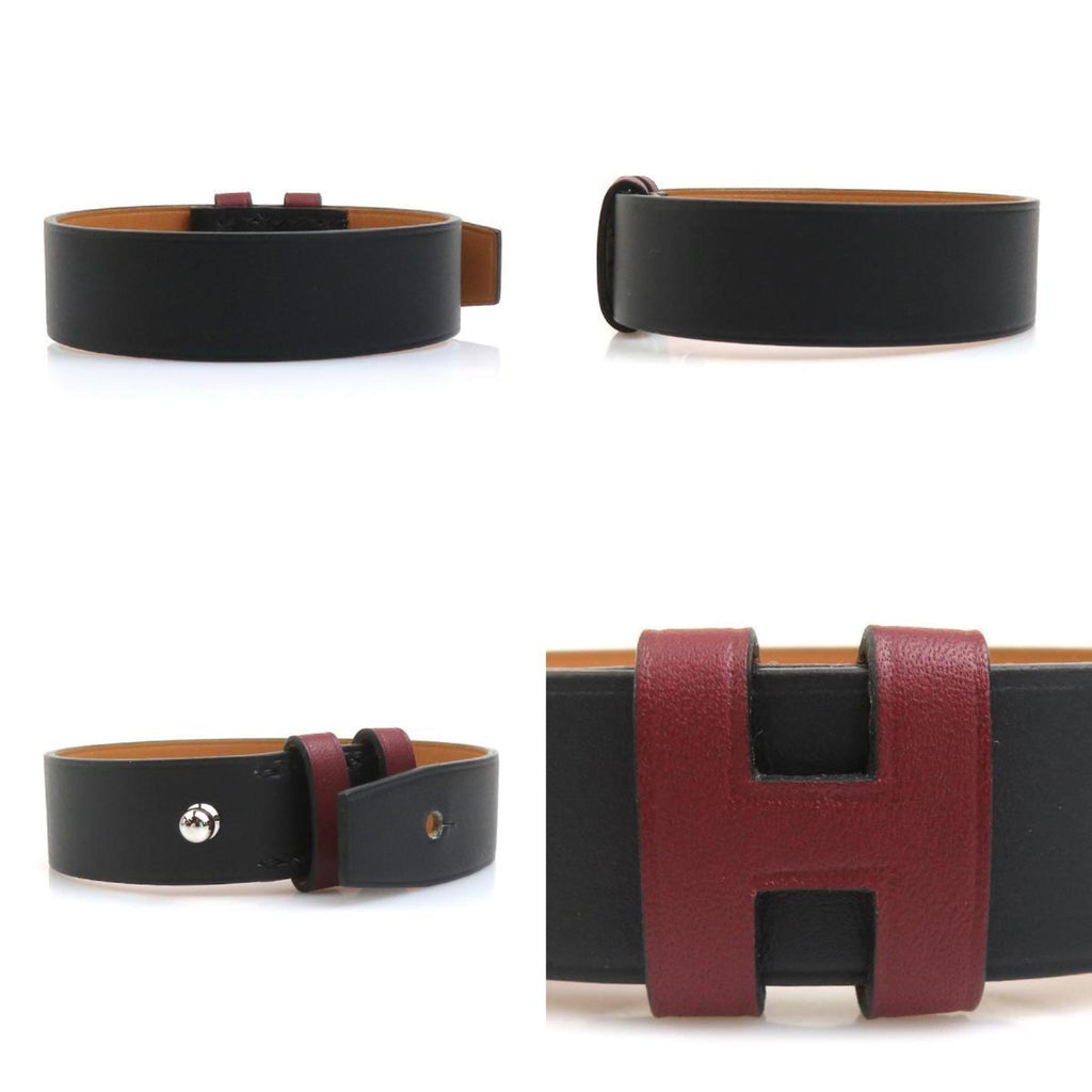 Bracelet Leather Black And Bordeaux