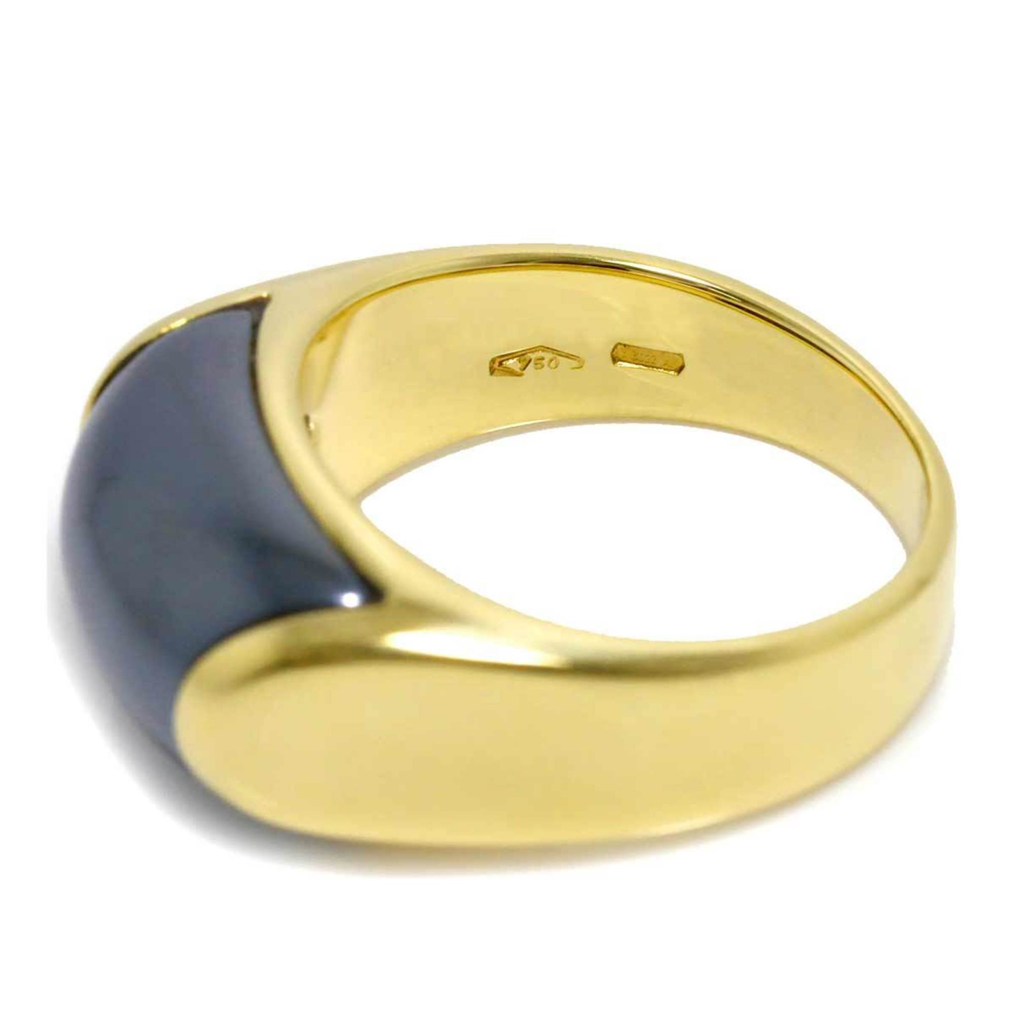 One Band Ring 18K Yellow Gold and Hematite
