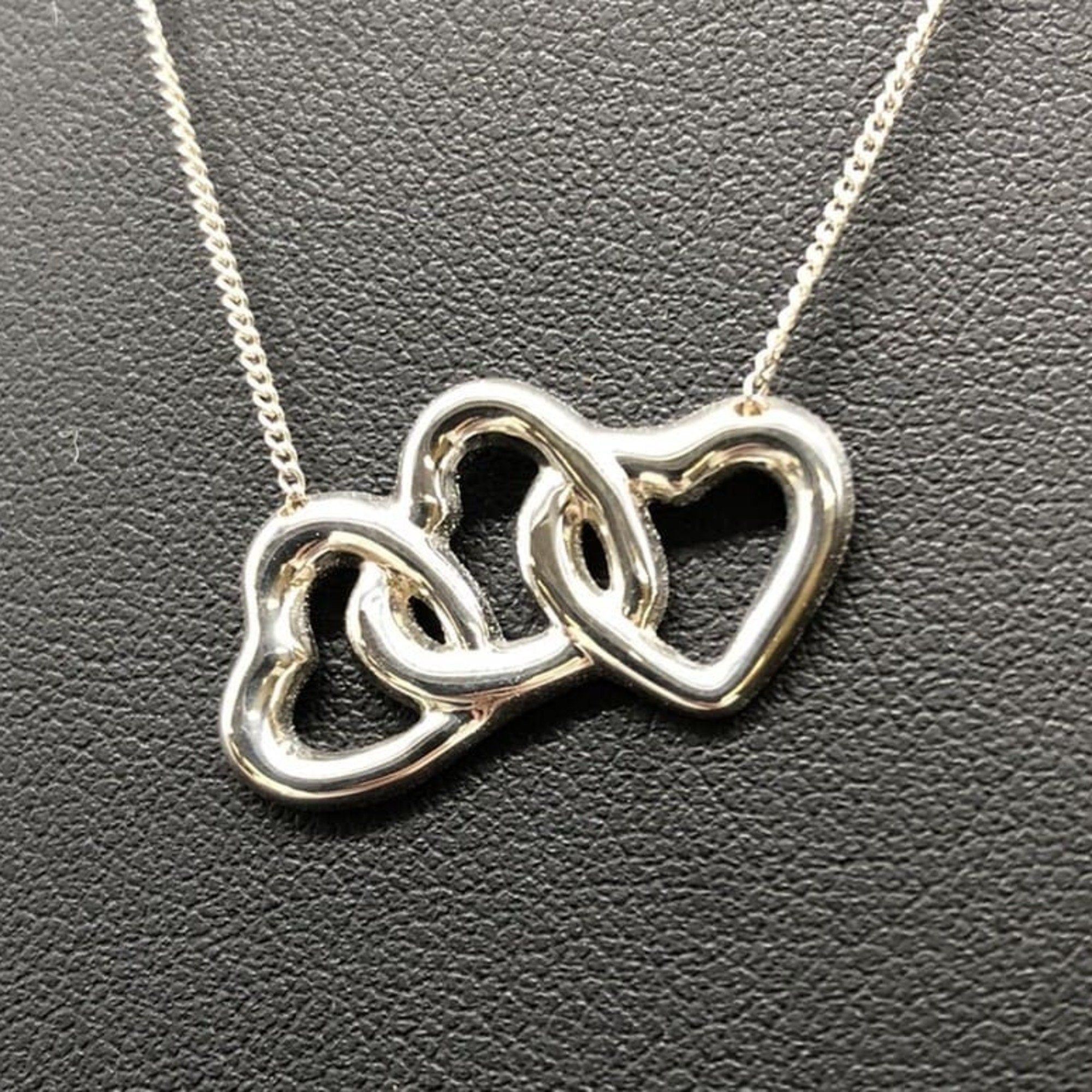 Triple Heart Pendant Necklace Sterling Silver
